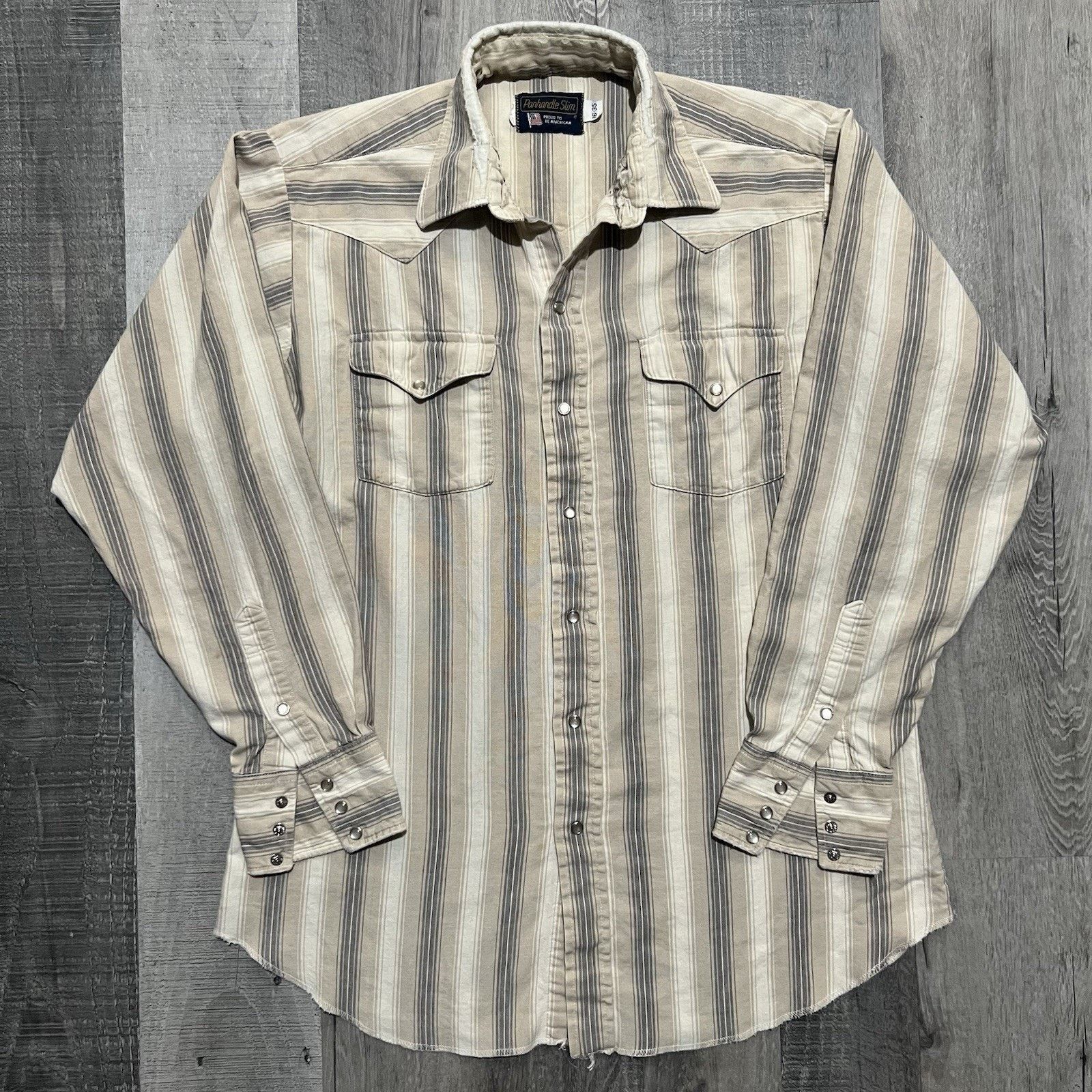 Panhandle Slim Vintage Panhandle Western Pearl Snap Striped Cowboy Shirt Size US L / EU 52-54 / 3 - 1 Thumbnail