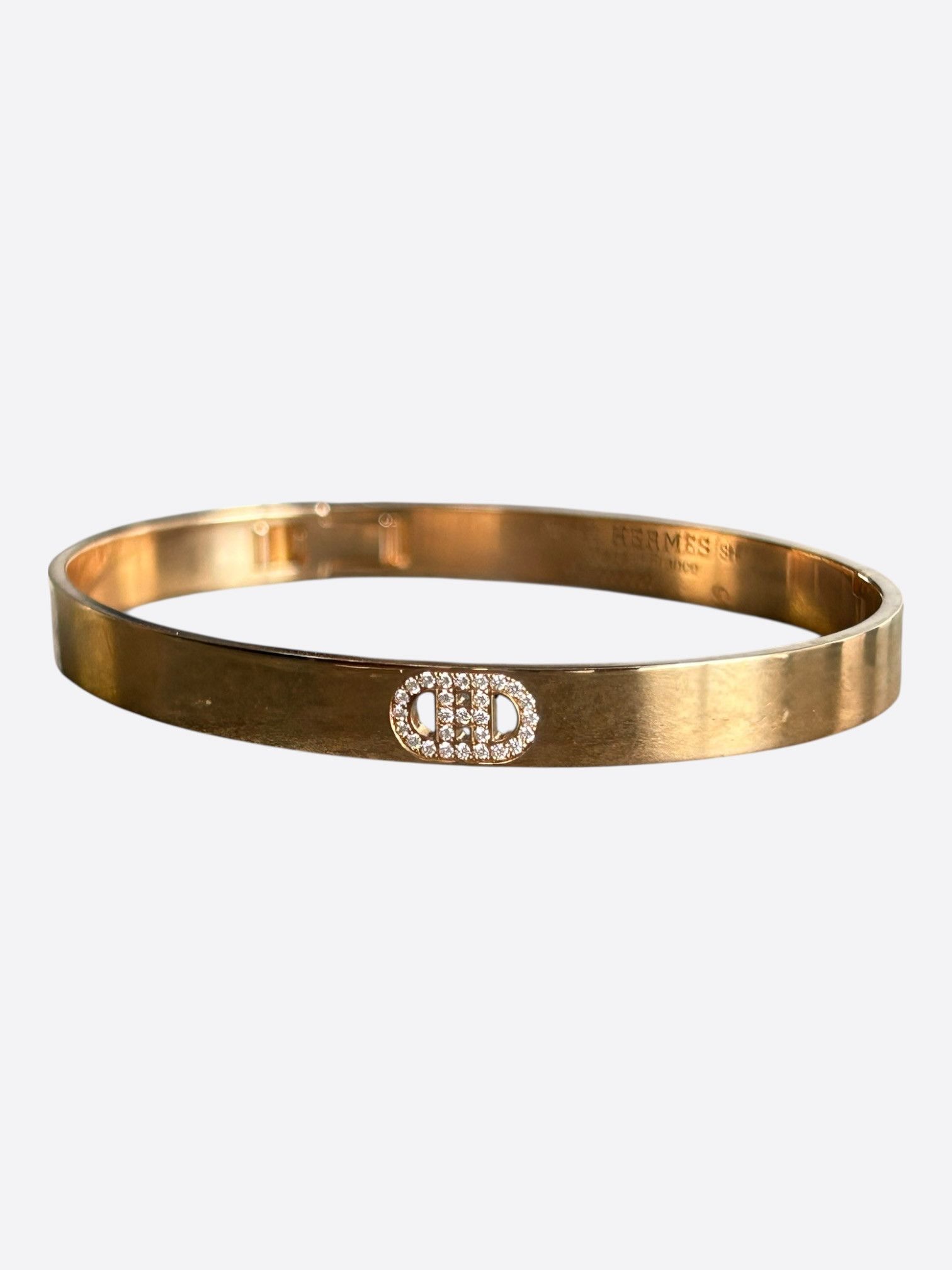 Hermes Hermes Yellow Gold & Diamond H d'Ancre Bracelet Size ONE SIZE - 1 Thumbnail