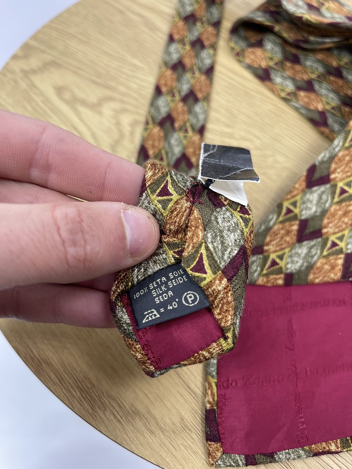 Ermenegildo Zegna Ermenegildo Zegna 100% Silk Ties Italy Vintage 90s Briwn New Size ONE SIZE - 4 Thumbnail