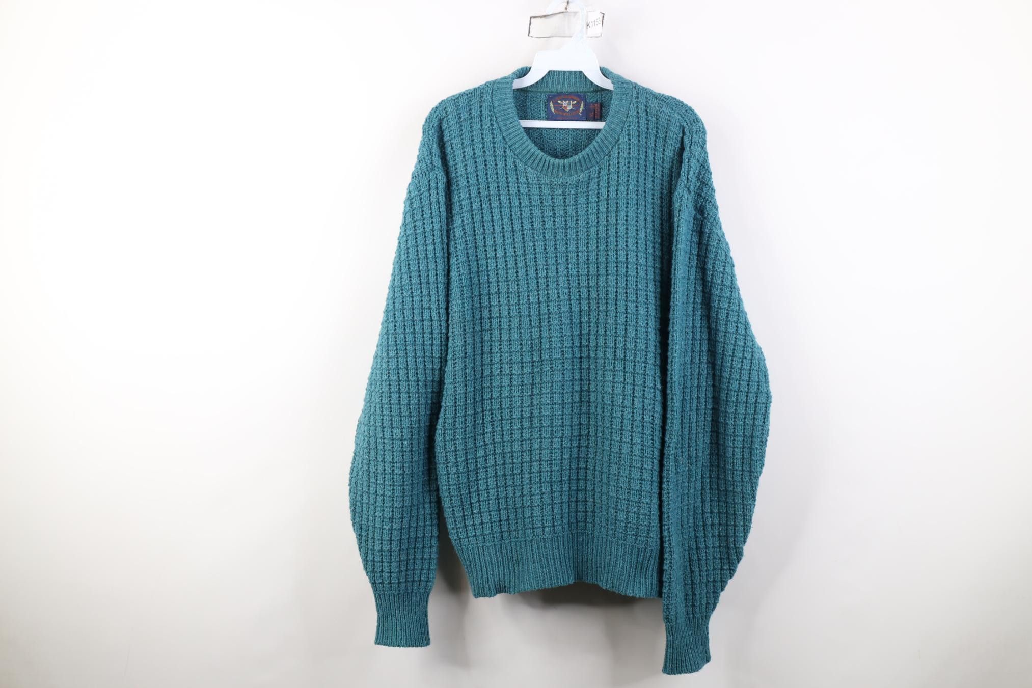 Vintage Vintage 90s Streetwear Heavy Wool Blend Crewneck Sweater Size US XL / EU 56 / 4 - 1 Thumbnail