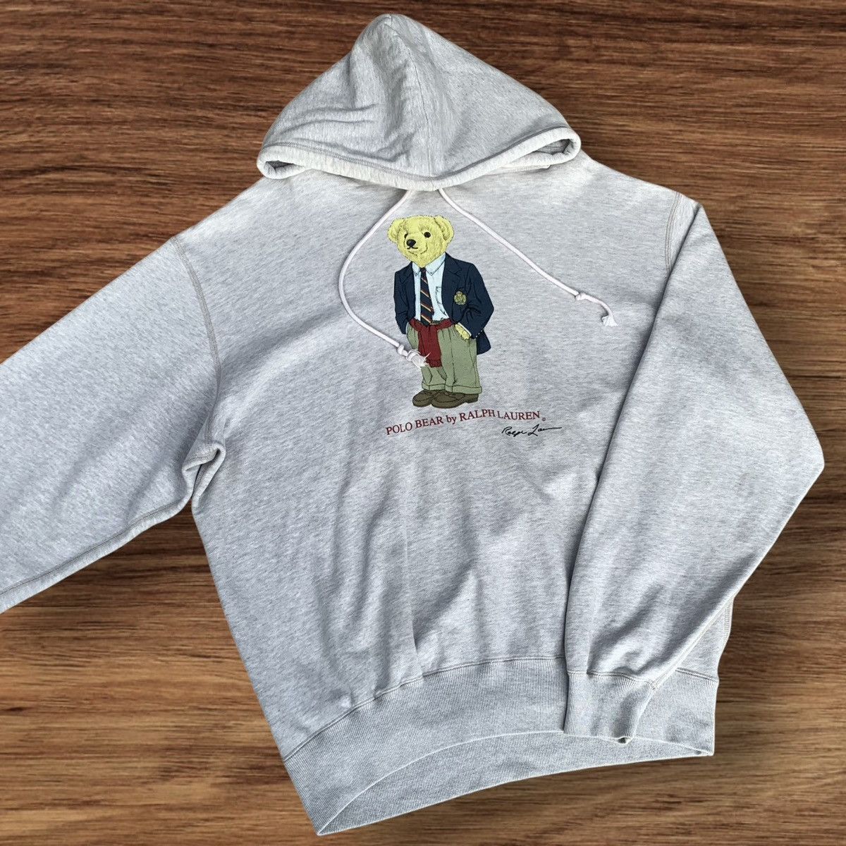 Vintage Vintage 90s Polo Bear Ralph Lauren Hoodie Size L / US 10 / IT 46 - 3 Thumbnail