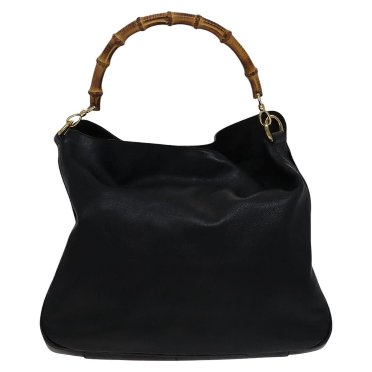 Gucci GUCCI Bamboo Hand Bag Leather Black Size ONE SIZE - 2 Thumbnail