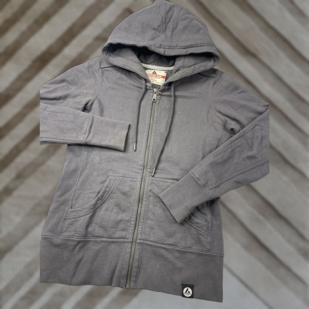 Vintage American Giant Full Zip Hoodie Women XS Gray Heavyweight Cotton Logo Zipper Outdoor Workwear USA Womens Size XS / US 0-2 / IT 36-38 - 1 Thumbnail