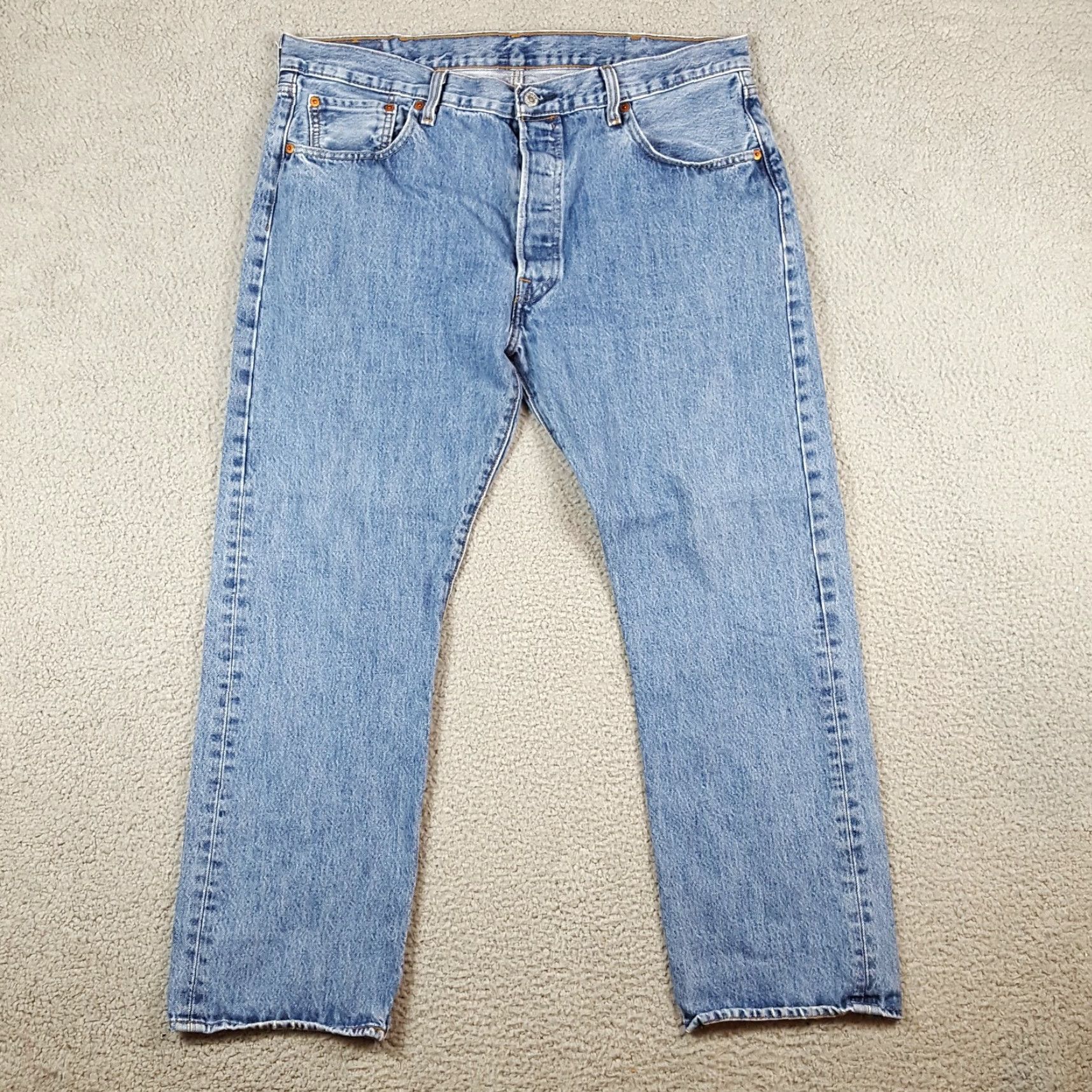 Levi's VINTAGE Levi's 501 Jeans Mens 38x30 Stonewash Button-Fly Classic Denim Blue 5-Pocket Western Workwear 00s 90s Rock Grunge Retro Denim Jeans Mens Size US 38 / EU 54 - 3 Thumbnail