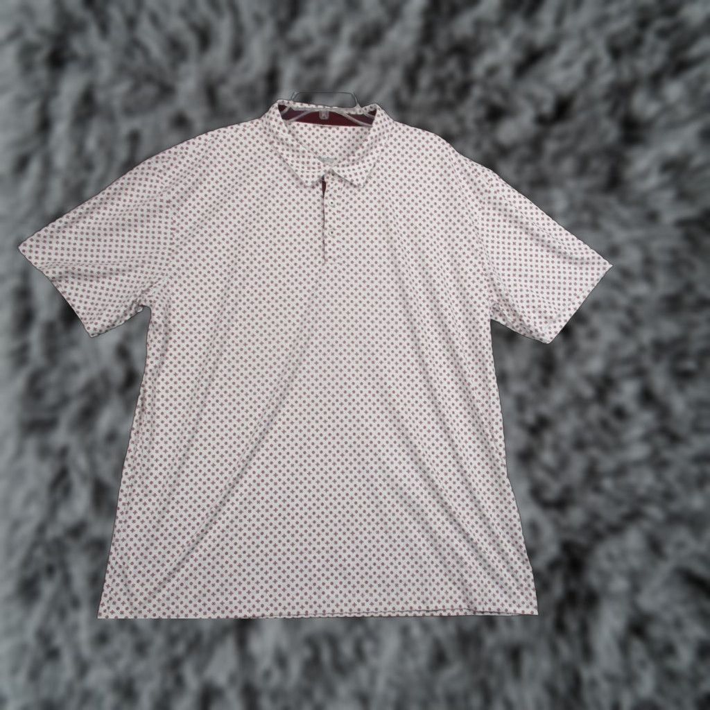 Vintage Swannies Polo Shirt Mens 3XL White Red Performance Polyester Golf Short Sleeve Geometric Size US XXL / EU 58 / 5 - 1 Thumbnail