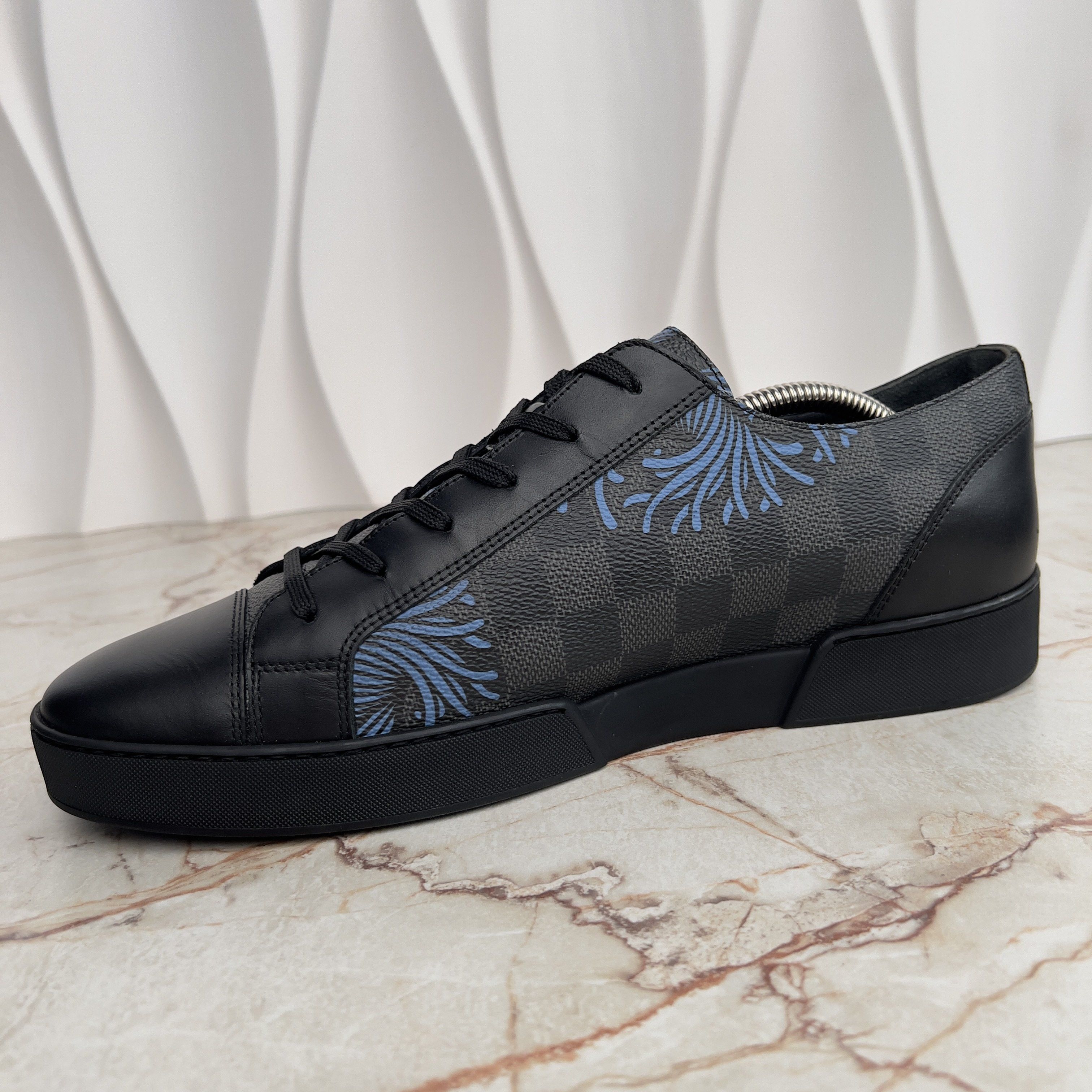 Louis Vuitton Match Up Kim Jones Sneaker Damier Canvas Leather Size US 10 / EU 43 - 6 Thumbnail