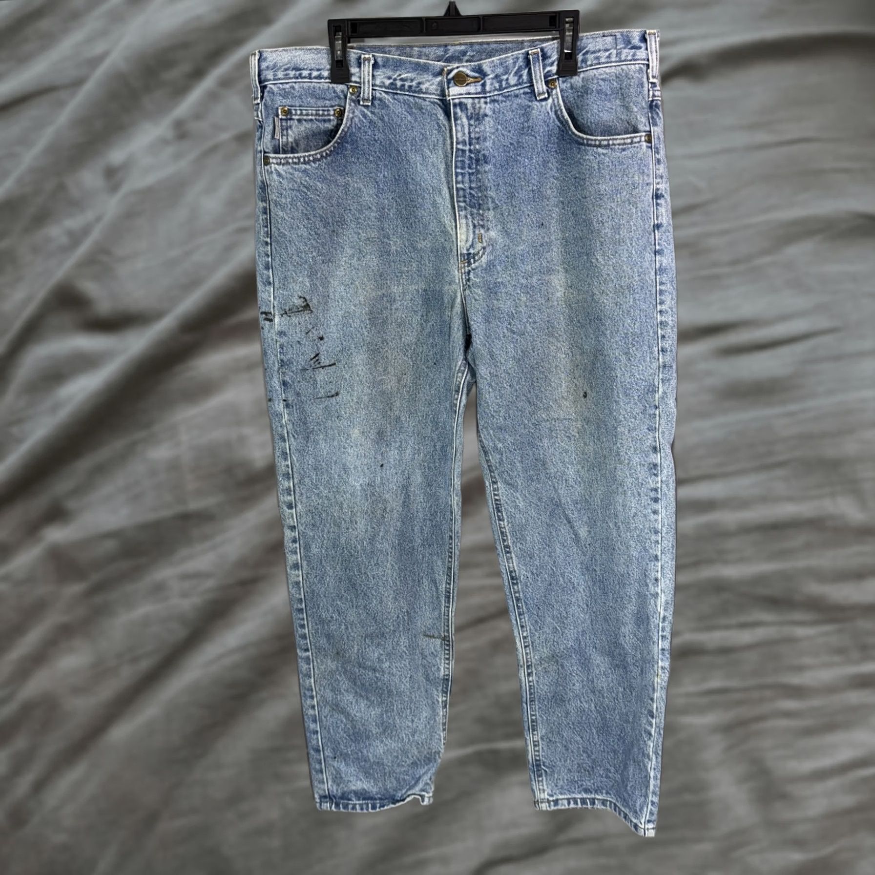 Carhartt VINTAGE Carhartt Jeans Mens 40x30 Blue Relaxed Fit Distressed Paint Workwear Denim Pants Size US 40 / EU 56 - 1 Thumbnail
