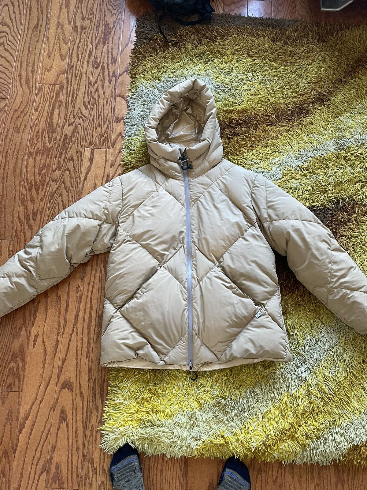 image of Cmf Comfy Outdoor Garment Diamond Puff Coat Parka Taupe in Beige, Men's (Size Large)