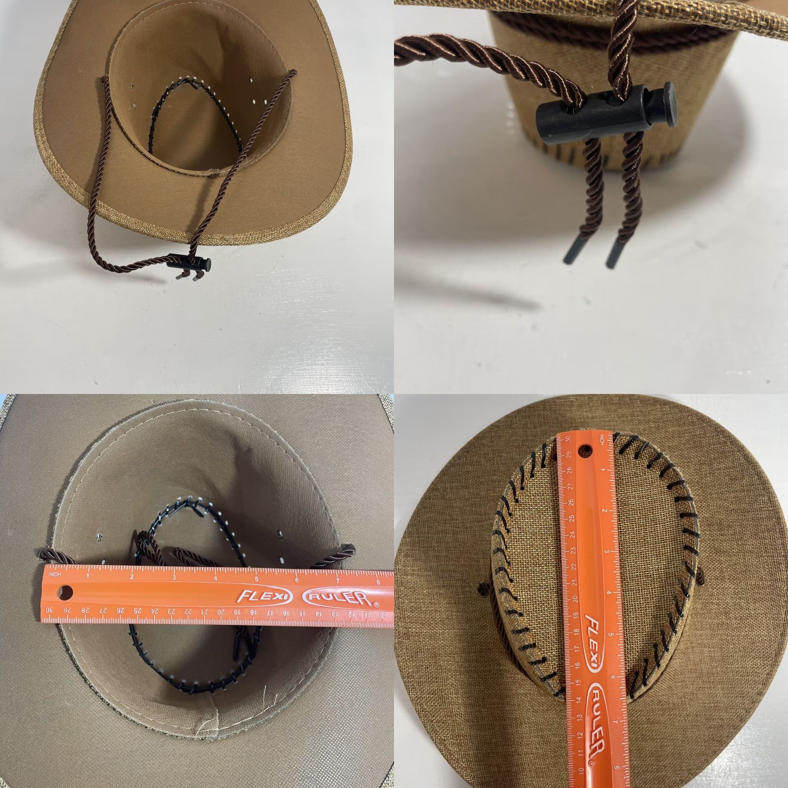 Vintage Womens Cowboy Hat Tweed Tan Adjustable Drawstring One Size Beige Casual Western 5 Panel Northwest (NWOT) New? Size ONE SIZE - 10 Thumbnail