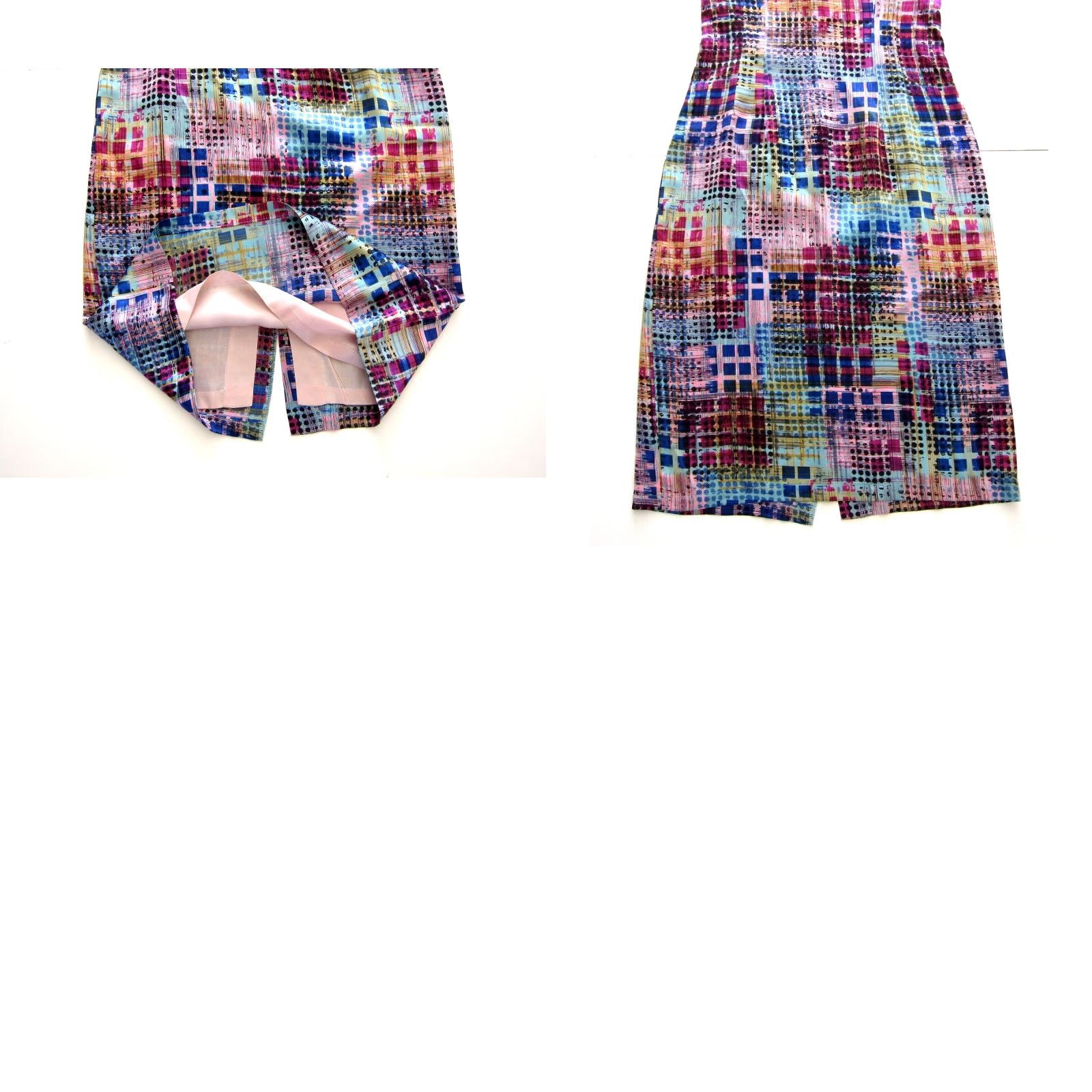 Pinko Mercy Jones 100% Rayon Pink Blue Plaid Sleeveless Sheath Tank Dress Small Size S / US 4 / IT 40 - 8 Thumbnail