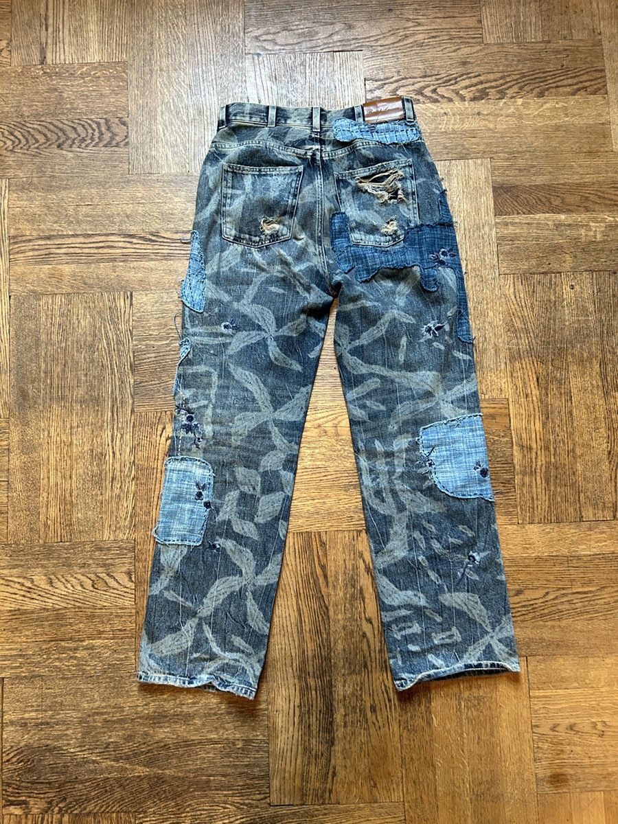 Ralph Lauren Purple Label Runway Tie-Dyed Hand Embroidered and Beaded Boro Jeans Size US 30 / EU 46 - 2 Thumbnail