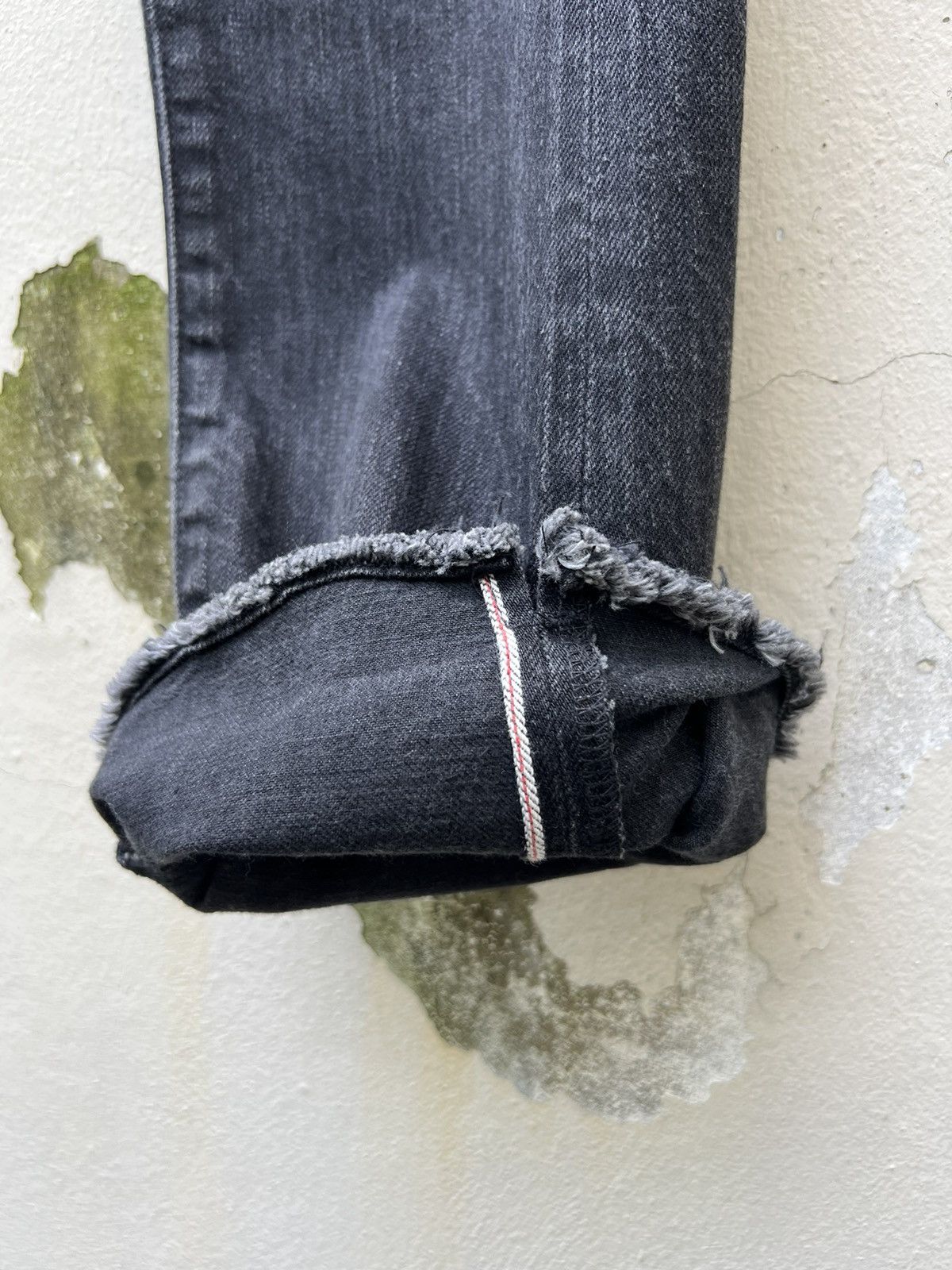 Bukht Bukht Japan Faded Black Selvedge Denim Cropped Flare Jeans Size US 30 / EU 46 - 14 Thumbnail