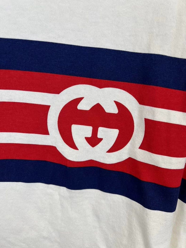 Gucci Gucci Red and blue striped LOGO short sleeves 2503-Nextarr Size US XL / EU 56 / 4 - 3 Thumbnail