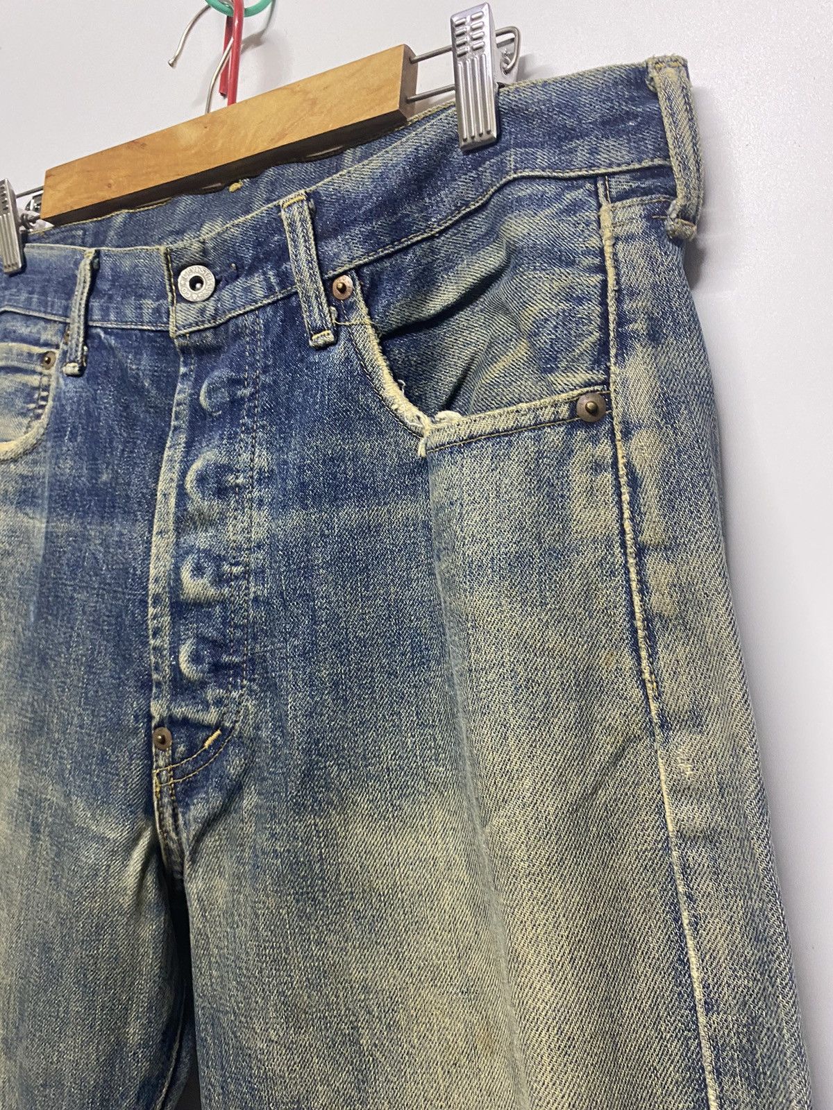 Levi's Levis BE 502 Button J22 Selvedge Distressed Denim Jeans Size US 34 / EU 50 - 7 Thumbnail