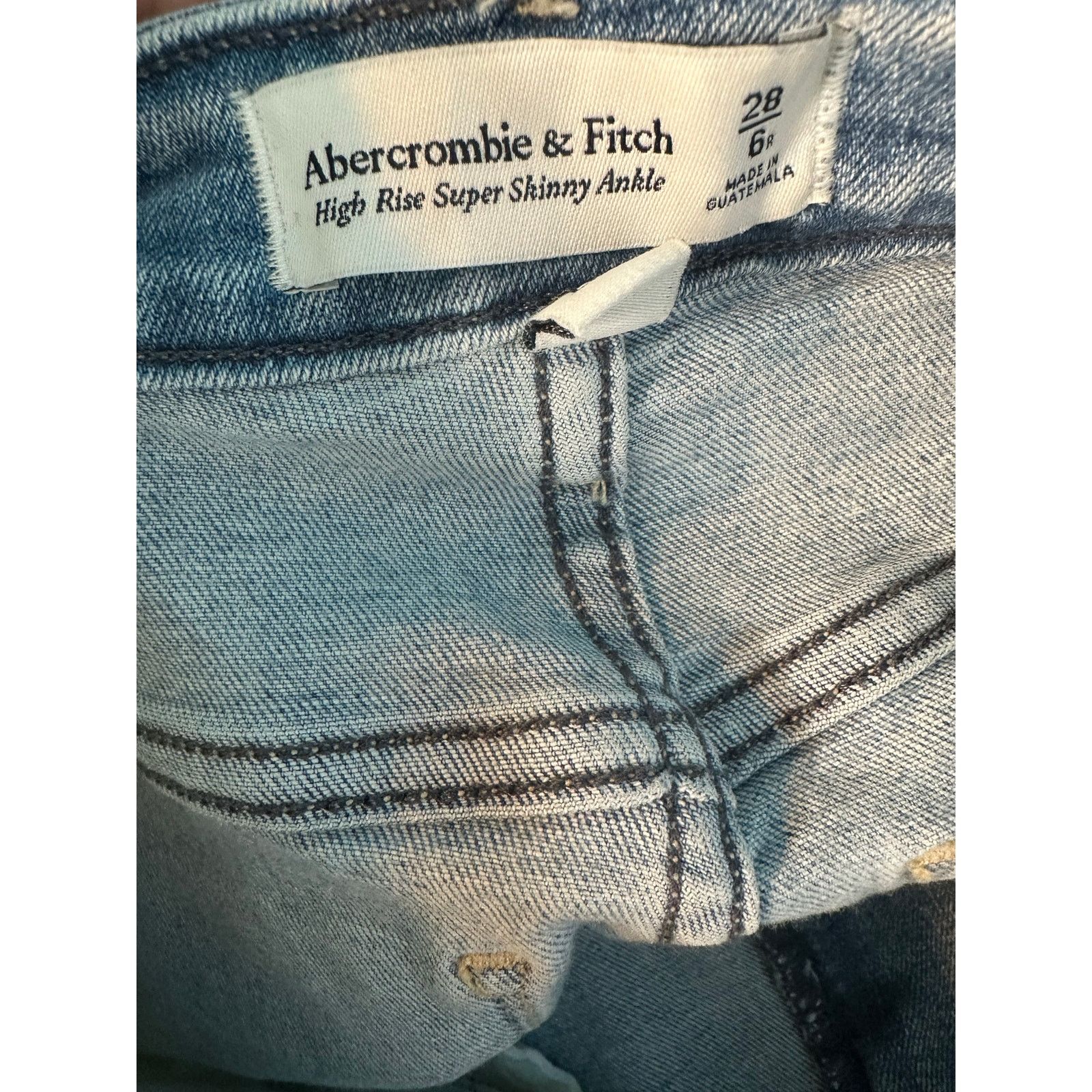 Abercrombie & Fitch Abercrombie & Fitch blue high rise super skinny jeans size 6 Size 28" / US 6 / IT 42 - 3 Thumbnail