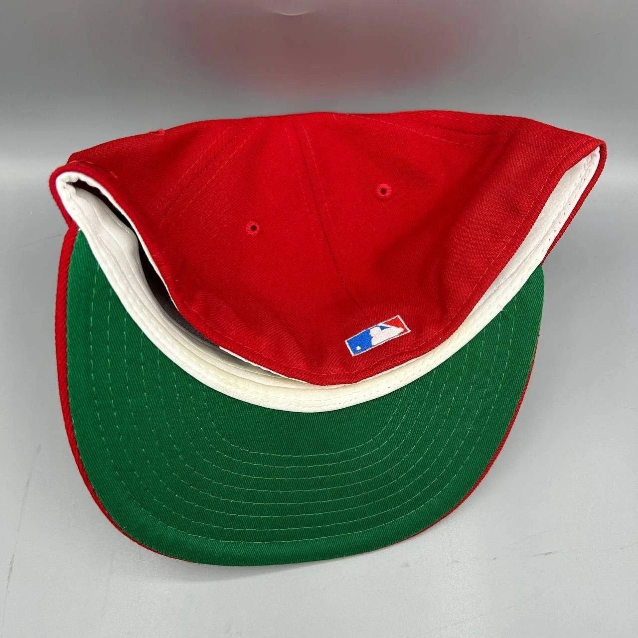 New Era Los Angeles LA Angels Hat Men 7 3/8 Red Green MLB Fitted Cap Size ONE SIZE - 4 Thumbnail