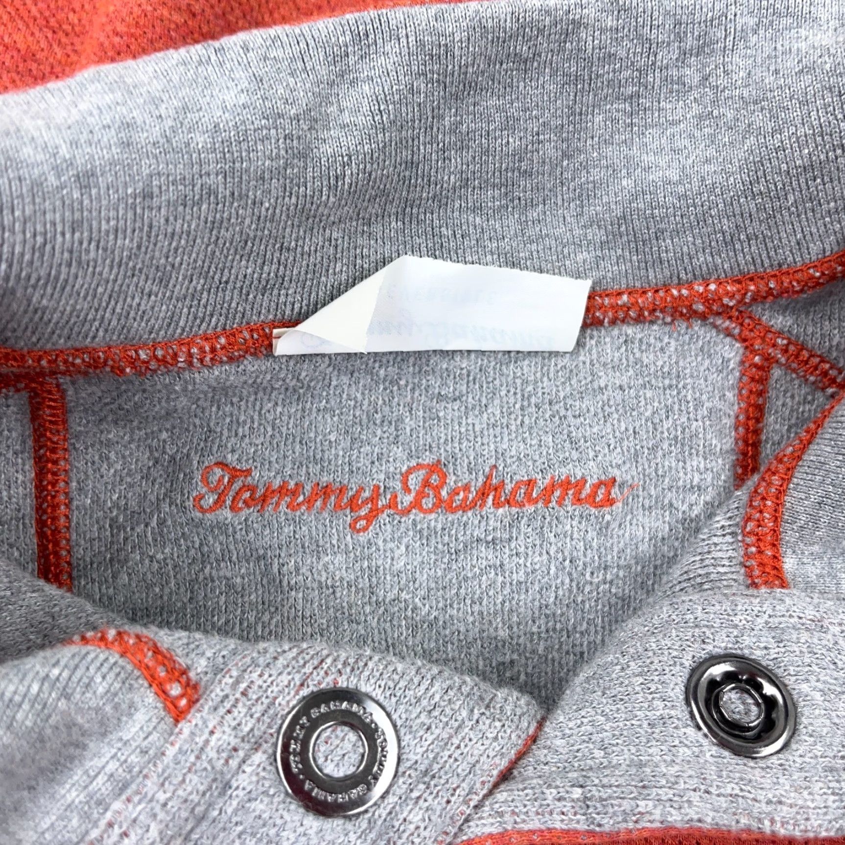 Tommy Bahama Tommy Bahama Sweater Men L Orange Gray Pullover 1/4 Zip Reversible Knit Size US L / EU 52-54 / 3 - 3 Thumbnail