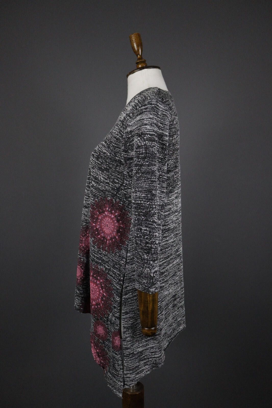 Desigual Desigual Gray Floral Knit Shirt Size EUR M / MEX 32 Size M / US 6-8 / IT 42-44 - 4 Thumbnail