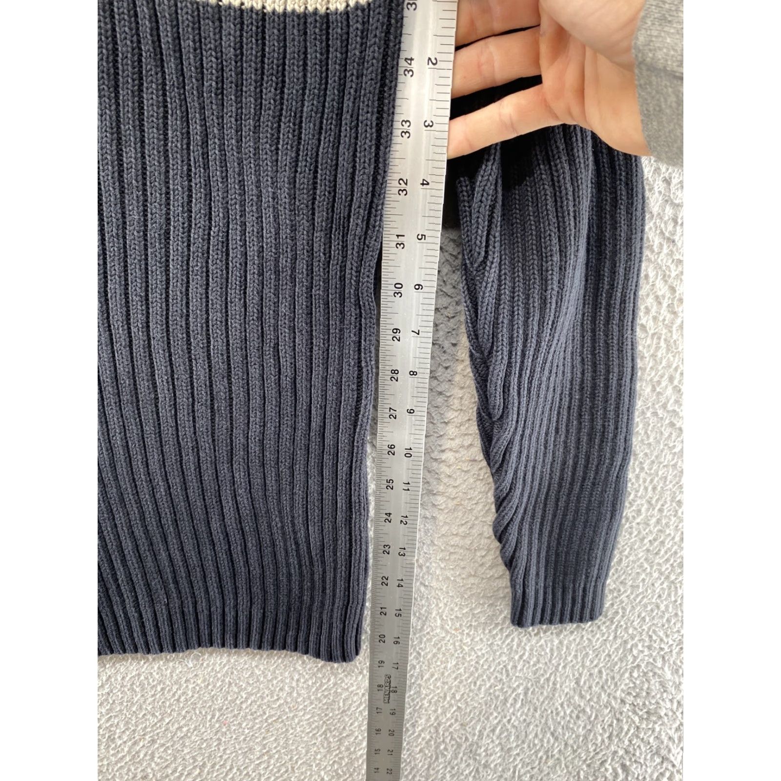 Lands' End Lands' End Women's Heavy Cotton Ribbed Knit 1/4 Zip Pullover Sweater Size Large Multicolor Knit 1/4 Zip Ladies Long Sleeve Cotton Shirt? Size L / US 10 / IT 46 - 5 Thumbnail