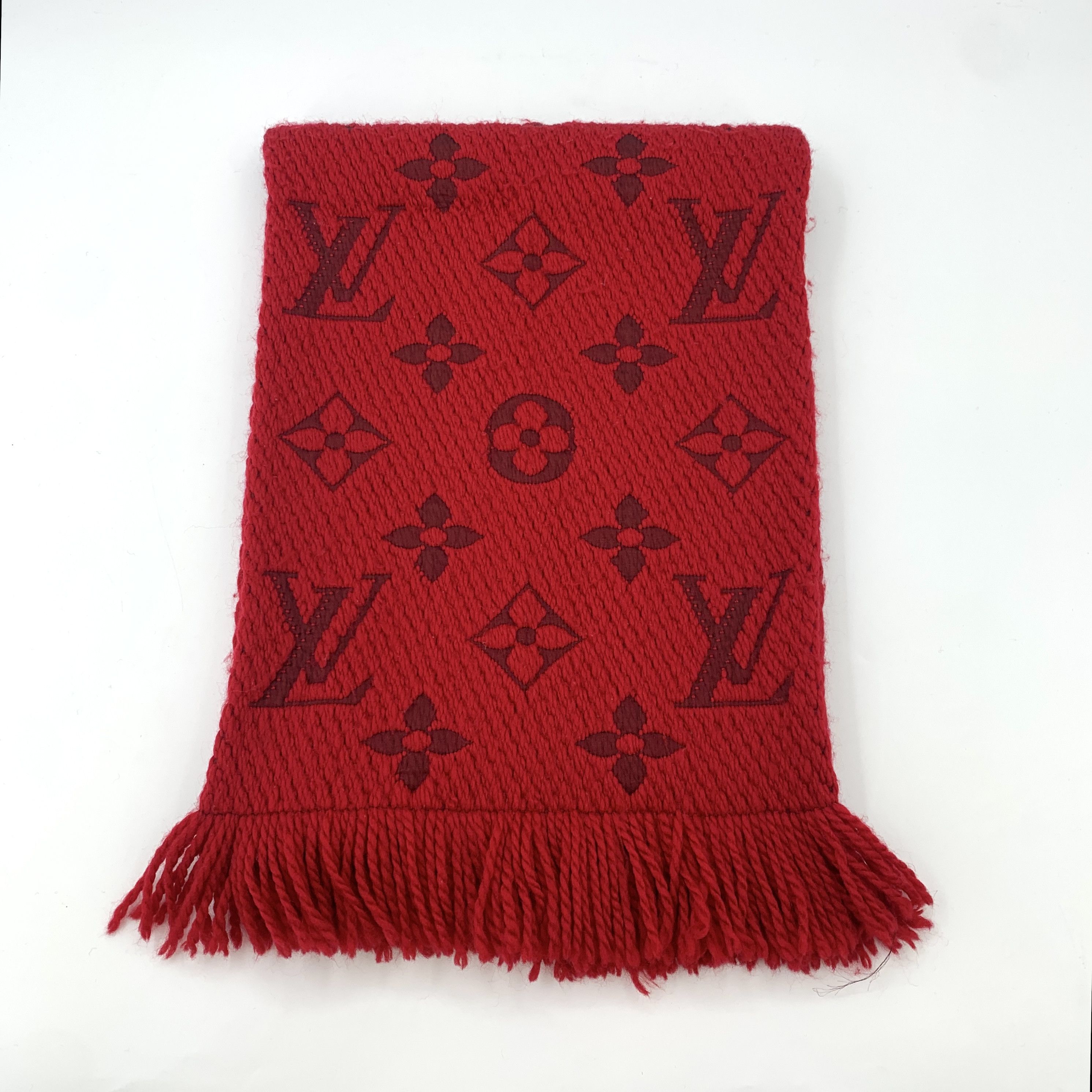 Louis Vuitton Louis Vuitton Monogram Wool Fringe Scarf in Red (154×30cm) Size ONE SIZE - 1 Thumbnail