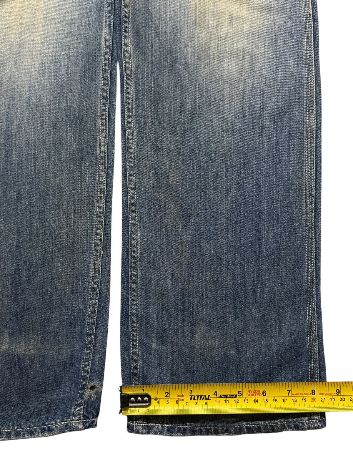 JNCO Y2K Japanese Brand Blue Faded Wash Distressed Straight Leg Size US 32 / EU 48 - 12 Thumbnail