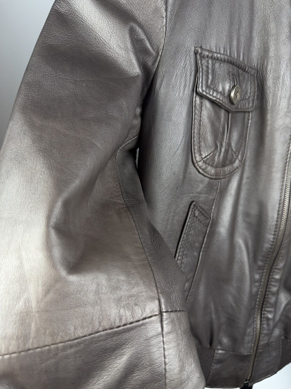 Leather Made in Italy Brown Real Leather Bomber Jacket Size 3 Size M / US 6-8 / IT 42-44 - 12 Thumbnail