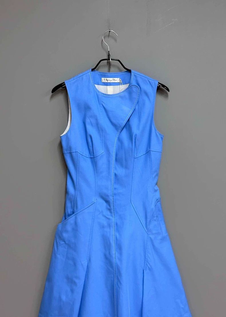 Dior Blue Sleeveless Dress by Dior-2505 Size XS / US 0-2 / IT 36-38 - 2 Thumbnail