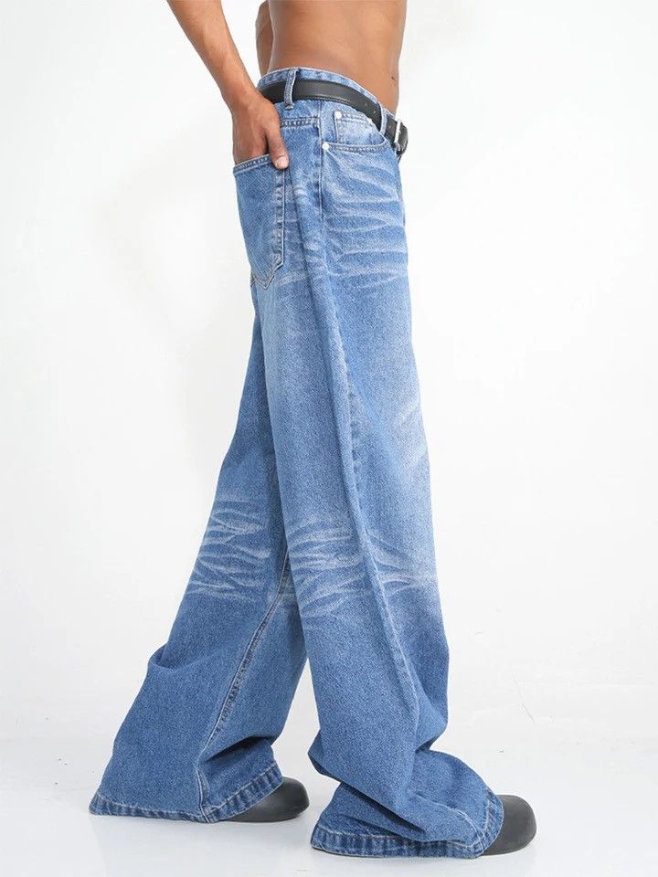 Designer × Japanese Brand Distressed faded baggy flared pants Size US 32 / EU 48 - 5 Thumbnail