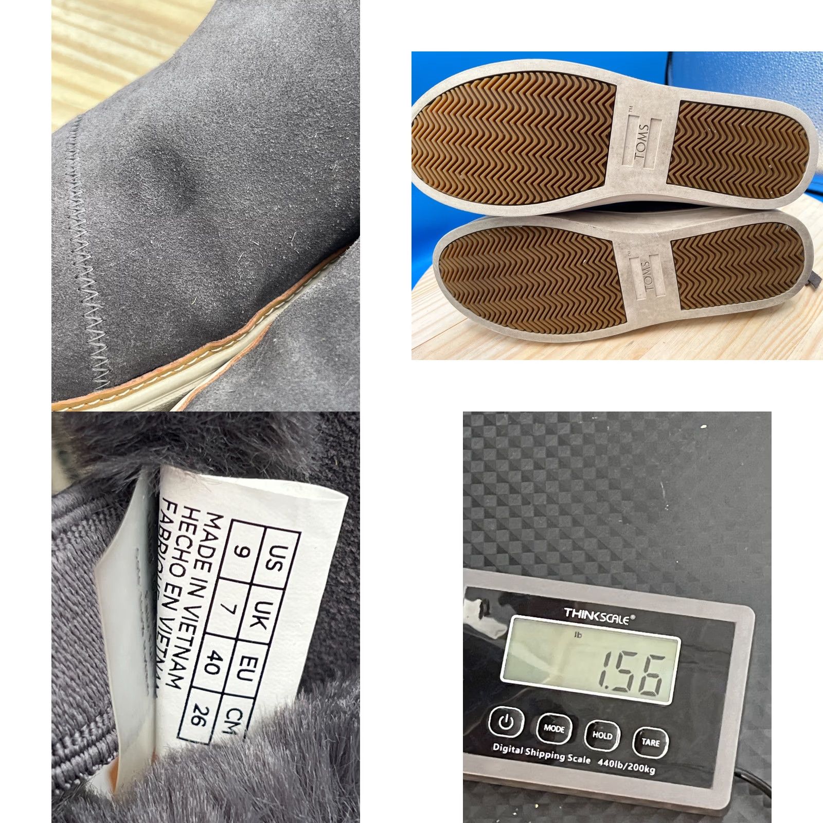 Toms TOMS Boots Womens 9 Ankle Bootie Gray Suede Slip On Round Toe Casual Comfort Jacket? Size US 9 / IT 39 - 8 Thumbnail