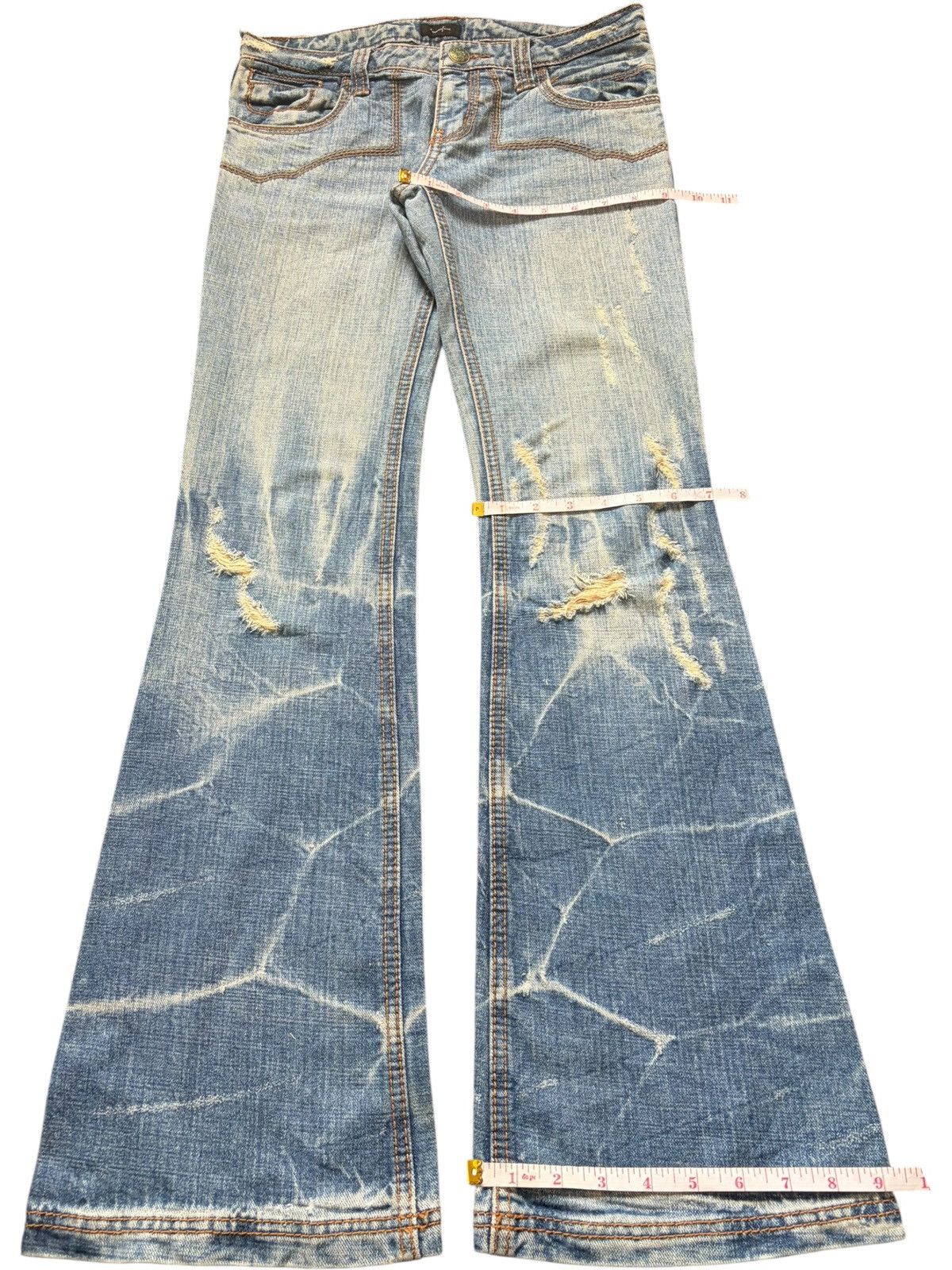 Diesel Vintage Japanese Brand Distress Low Rise Flare Jeans Size 29" - 8 Thumbnail