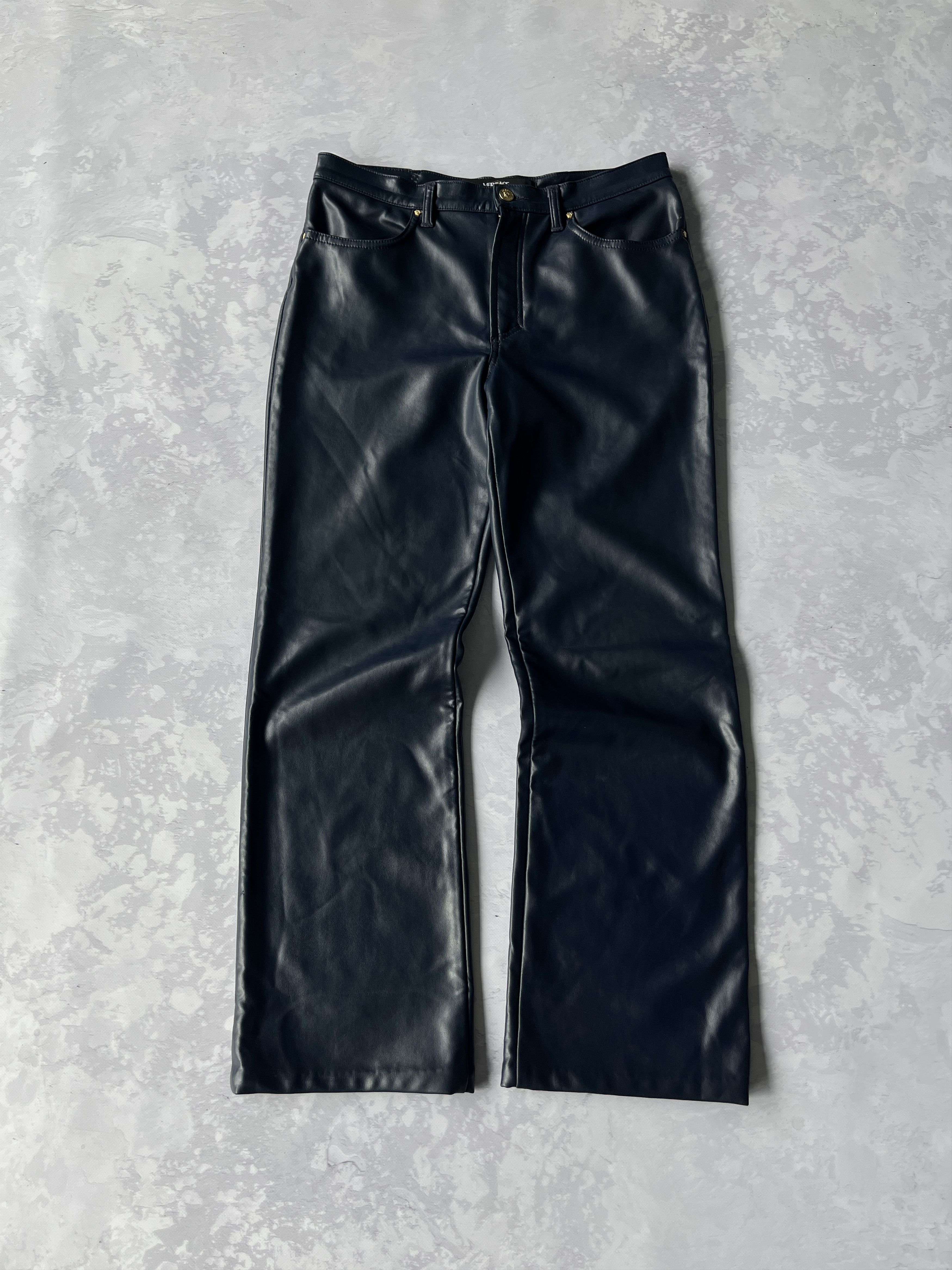 Genuine Leather × Versace × Versace Jeans Couture Vintage 00s Gianni Versace Jeans Couture Like Leather Pants Size US 32 / EU 48 - 1 Thumbnail