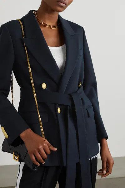 Palm Angels o1y1125 Blazer in Midnight Blue Size XS / US 0-2 / IT 36-38 - 2 Thumbnail