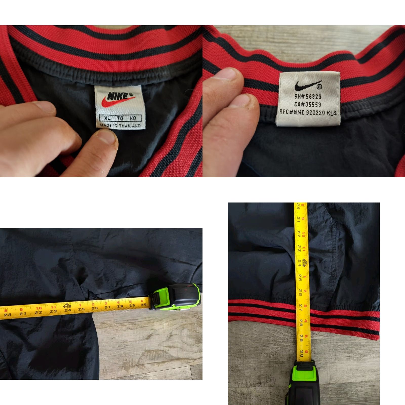 Nike Vintage Nike V-Neck Windbreaker Pullover Black Red Mens Size XL Swoosh Logo Size US XL / EU 56 / 4 - 8 Thumbnail