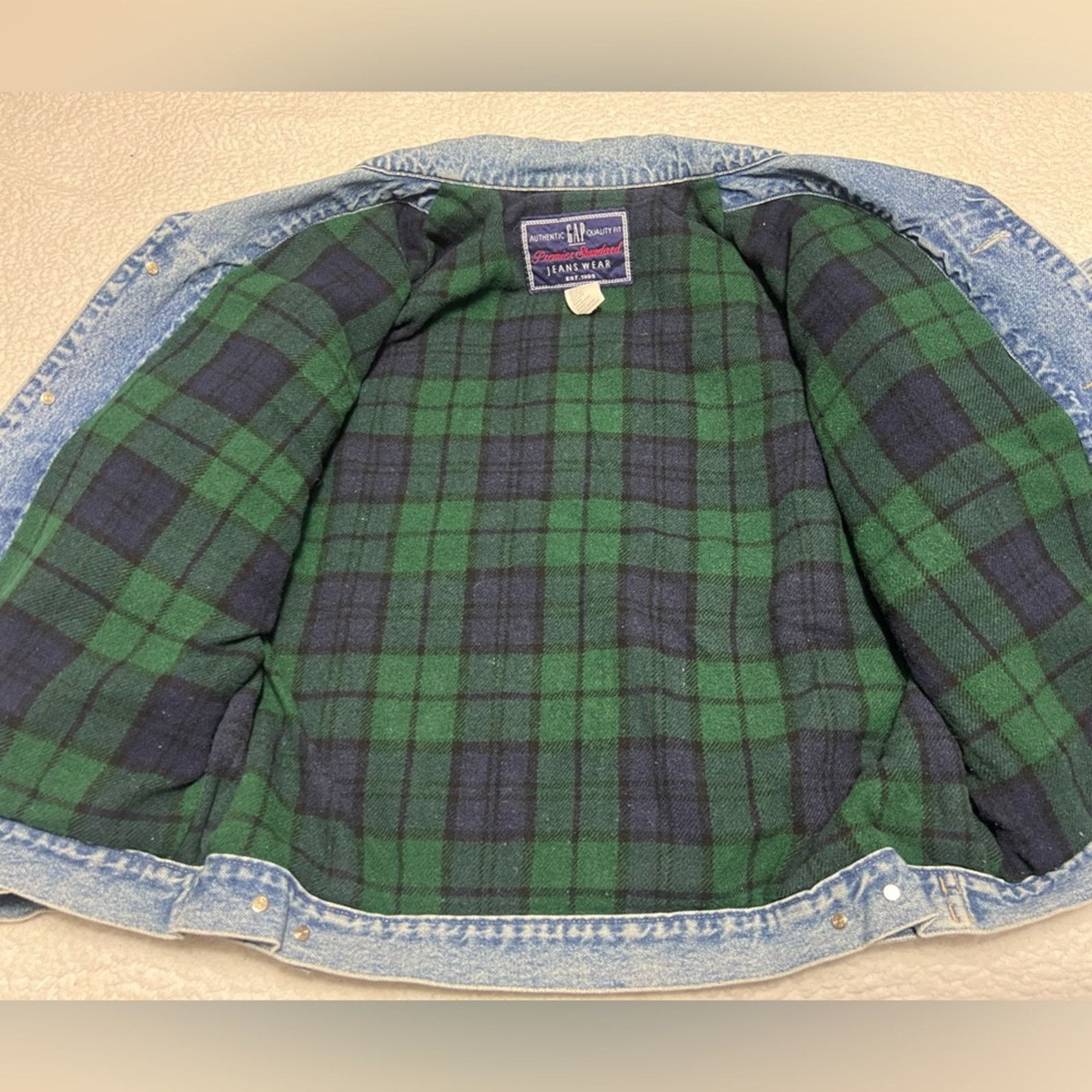 Gap Vintage 90s GAP Denim Jean Jacket Blanket Lined Men's CLEAN Size US L / EU 52-54 / 3 - 7 Thumbnail