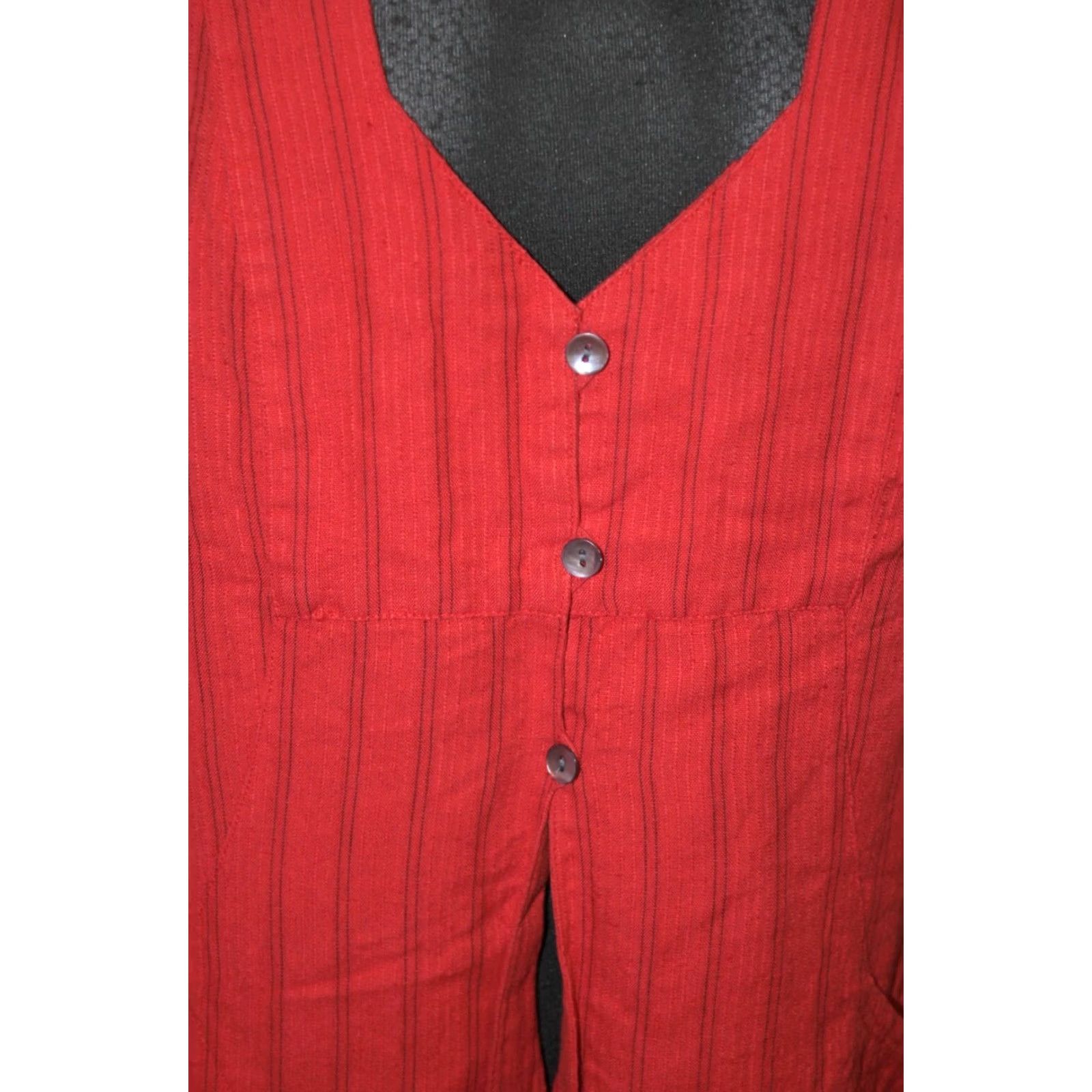 Vintage Gudrun Sjoden Vest Tunic Womens M Red Sleeveless Size M / US 6-8 / IT 42-44 - 3 Thumbnail