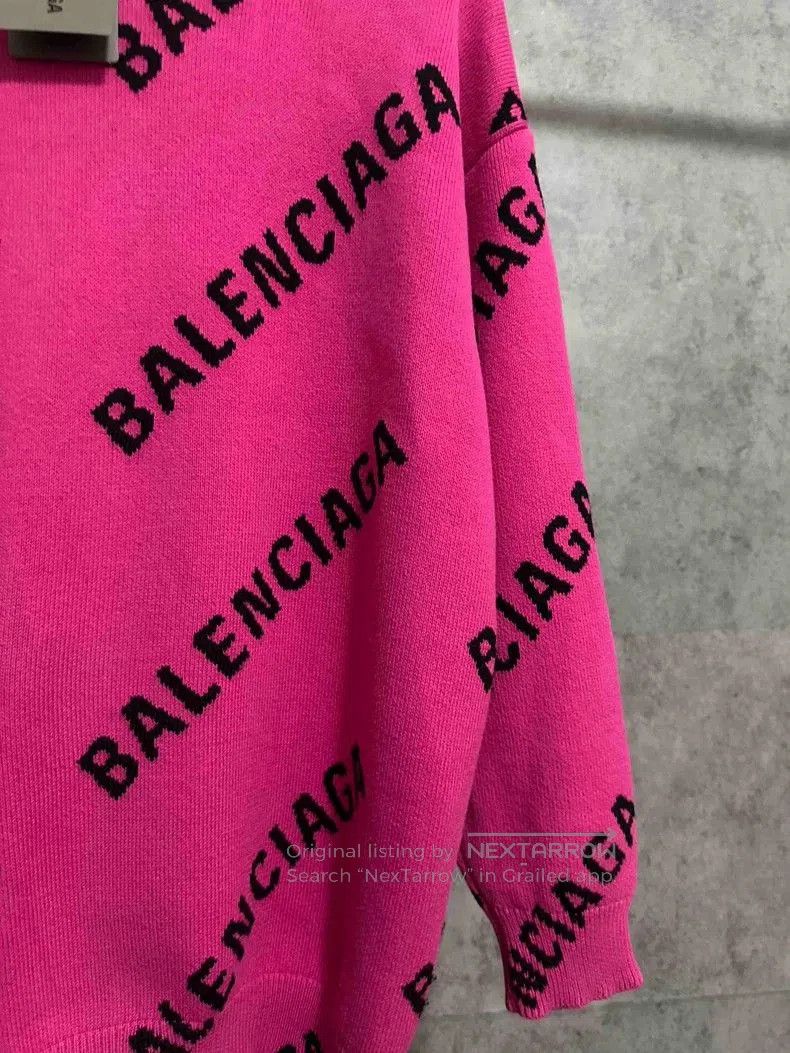Balenciaga Balenciaga Logo Knit Sweater Pink XS. Size US XS / EU 42 / 0 - 2 Thumbnail