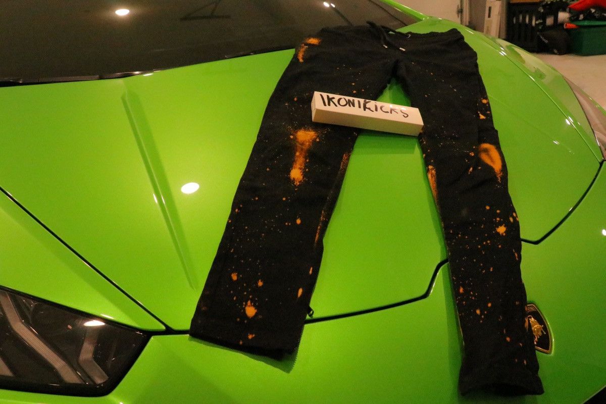 Kayden K Custom Joker Bleached Black Denim Jogger Size US 34 / EU 50 - 2 Thumbnail