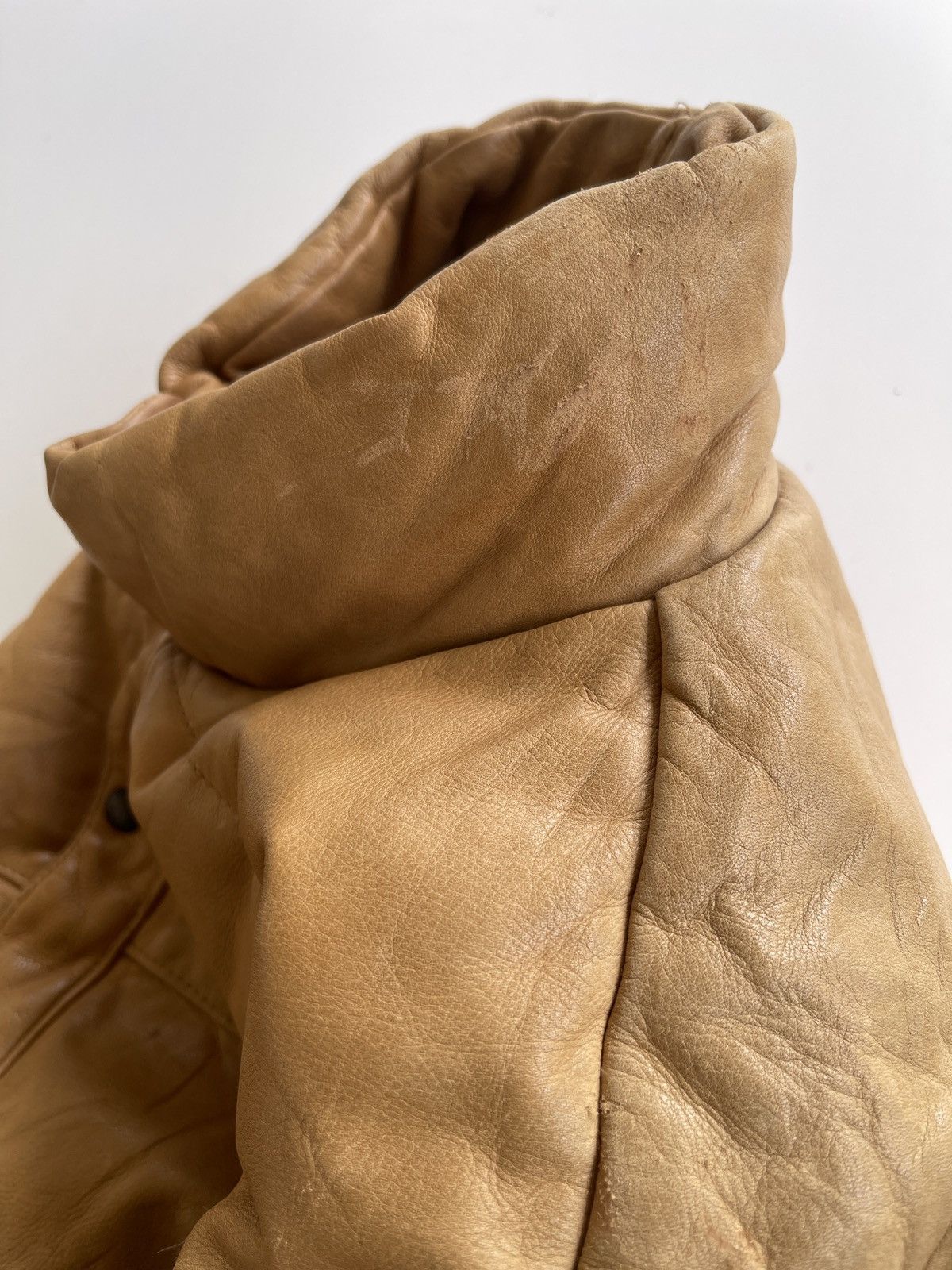 Vintage 80s Vent Couvert Leather Down Jacket Size US L / EU 52-54 / 3 - 17 Thumbnail