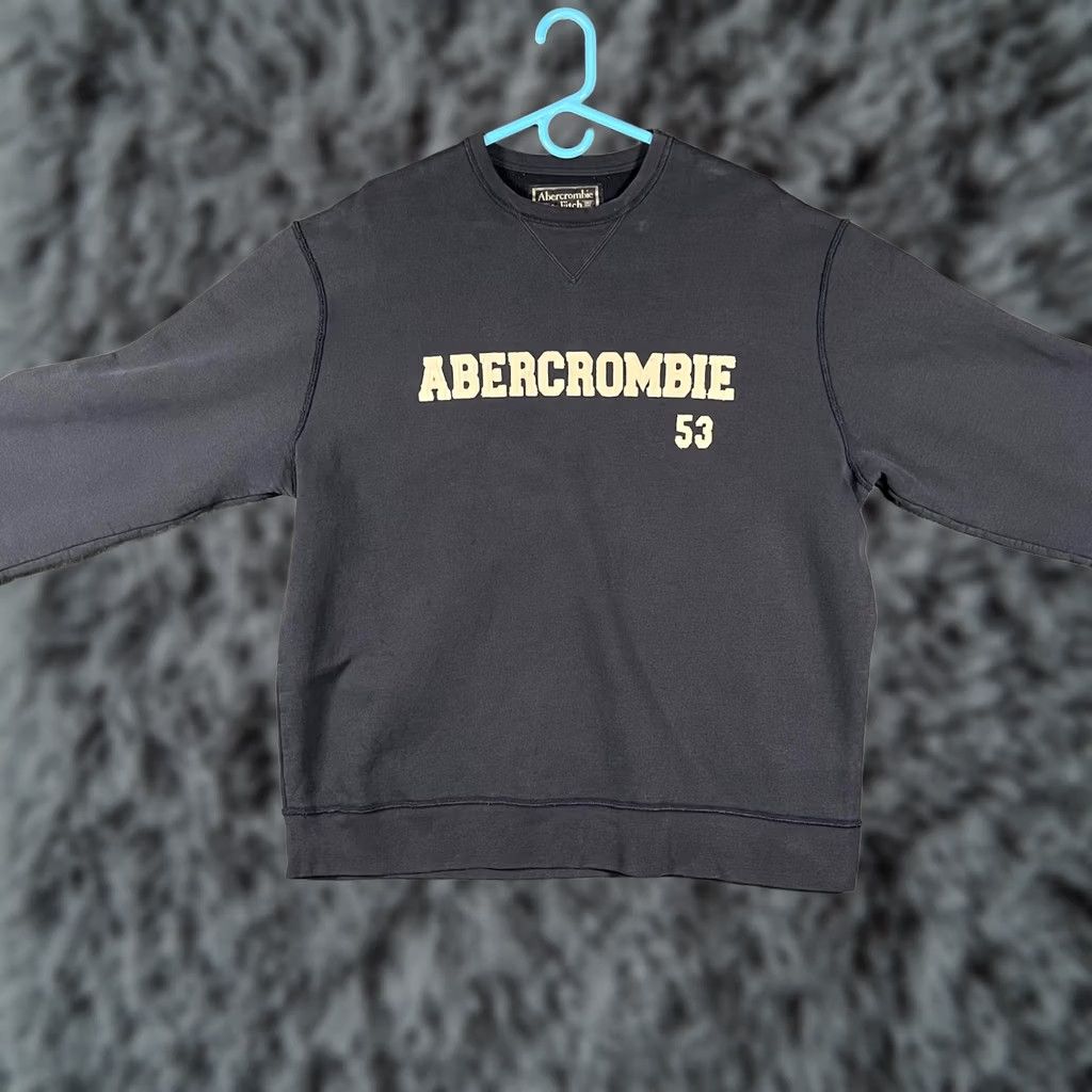 Abercrombie & Fitch Abercrombie & Fitch Crewneck Mens Large Blue Y2K Early 2000s Baggy Sweatshirt Size US L / EU 52-54 / 3 - 1 Thumbnail
