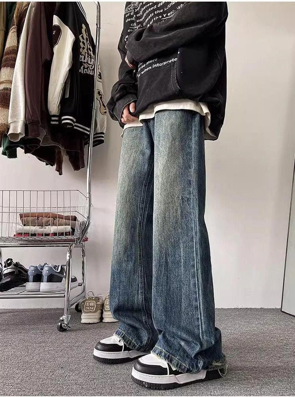 Jean × Vintage Straight Leg Wide Leg Denim Jeans Size US 32 / EU 48 - 7 Thumbnail