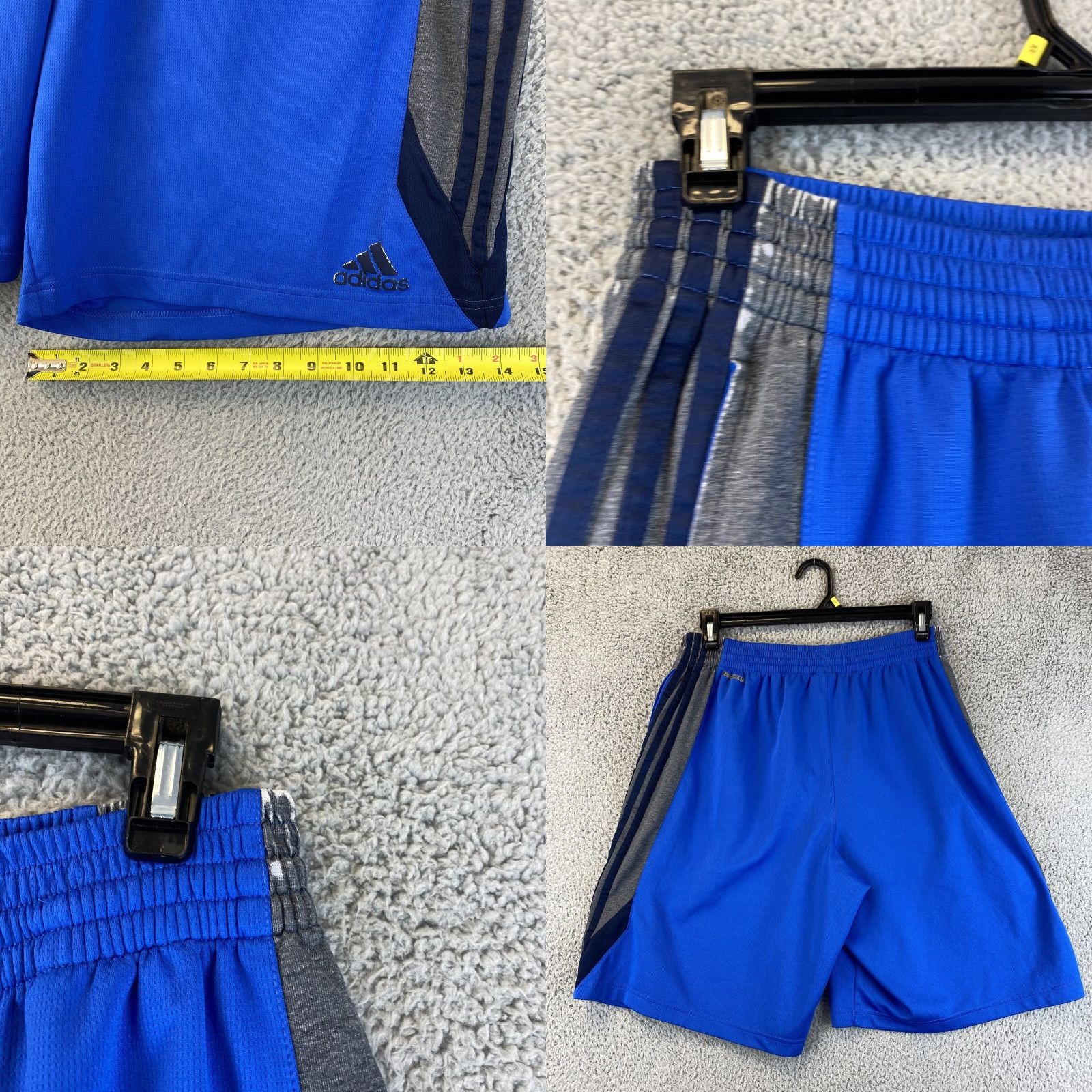 Adidas Adidas Basketball Shorts Mens Size L Dri-Fit Blue 53-37 Athletic Flat Front Drawstring Mens Size US 33 - 8 Thumbnail