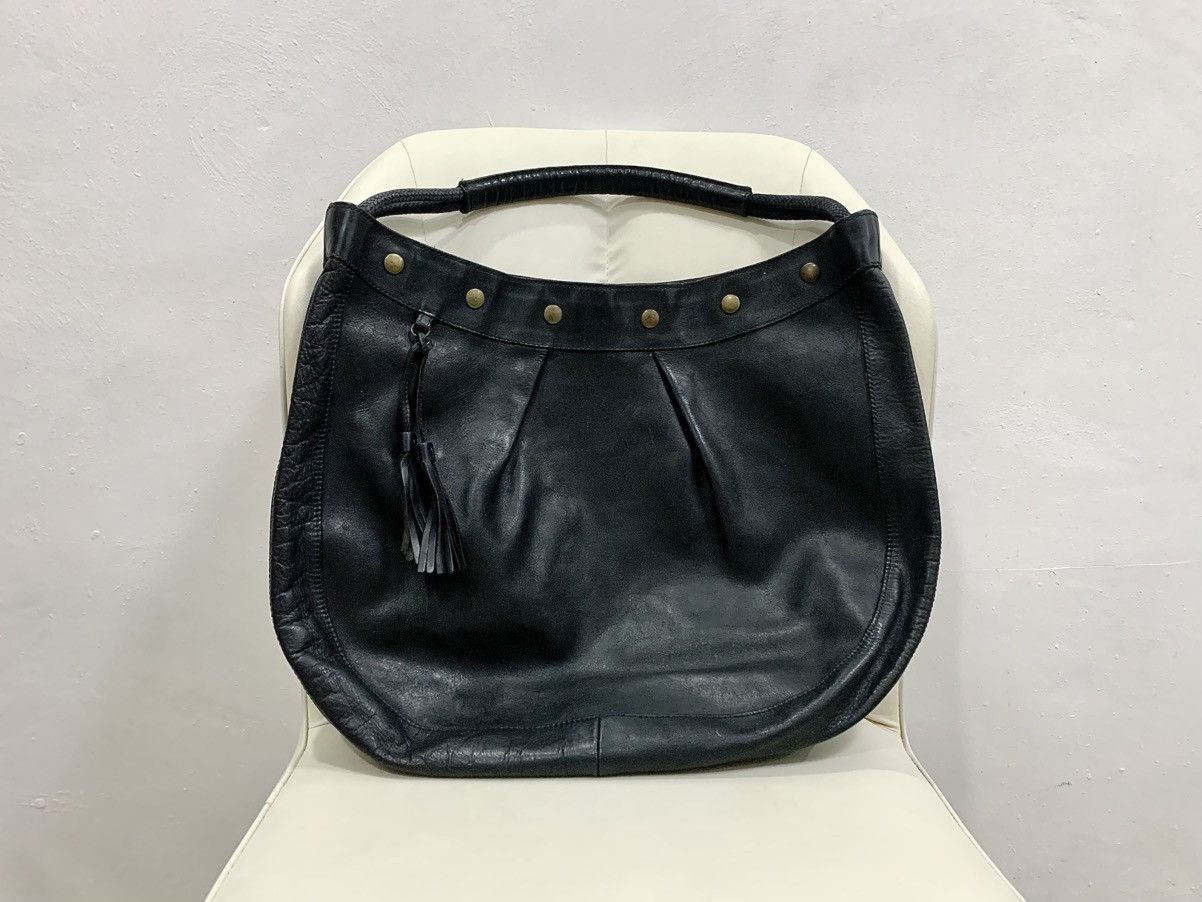 Evisu EVISU LEATHER HOBO BAG w/ METAL SNAP BUTTONS Size ONE SIZE - 1 Thumbnail