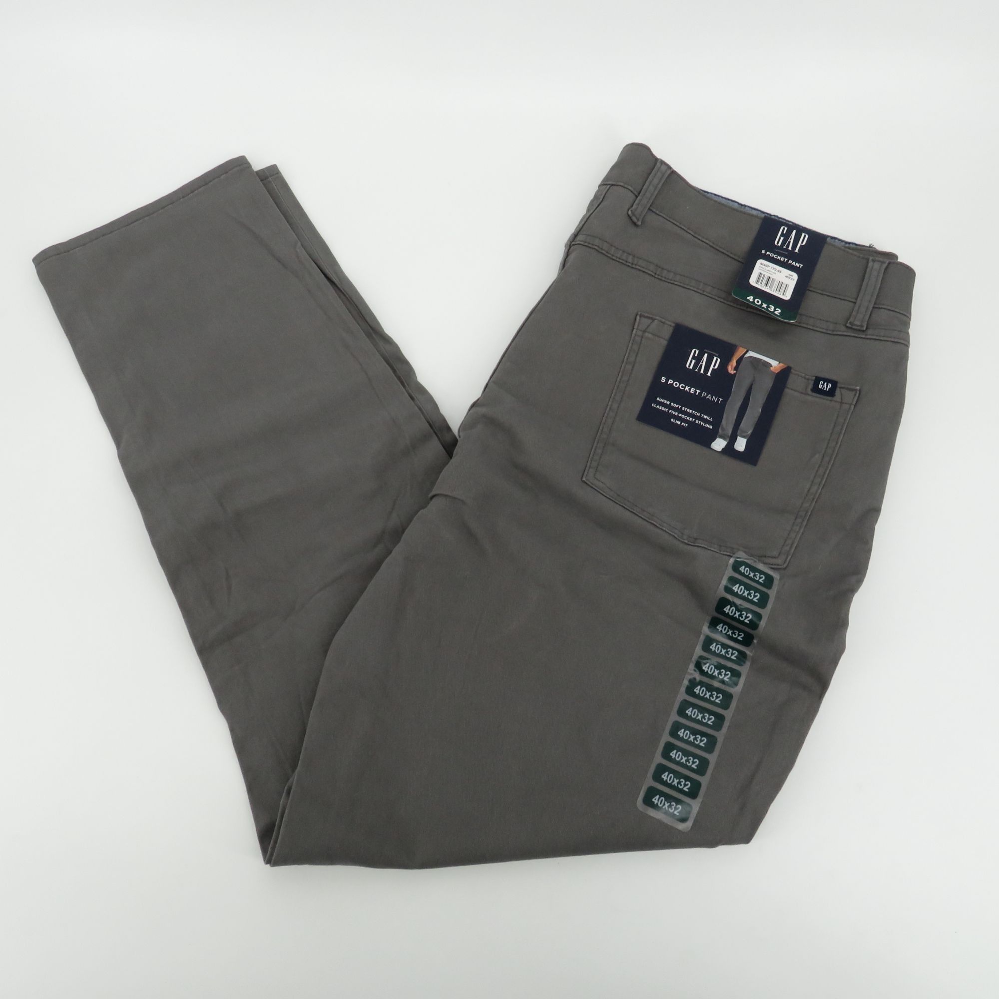 Gap Gap Men's 5 Pocket Slim Fit Stretch Twill Pants 40x32 Castle Size US 40 / EU 56 - 1 Thumbnail