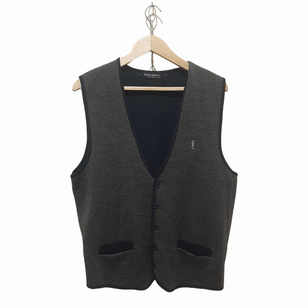 Yves Saint Laurent Yves Saint Laurent Ysl Pour Homme V neck vest Size US L / EU 52-54 / 3 - 1 Thumbnail