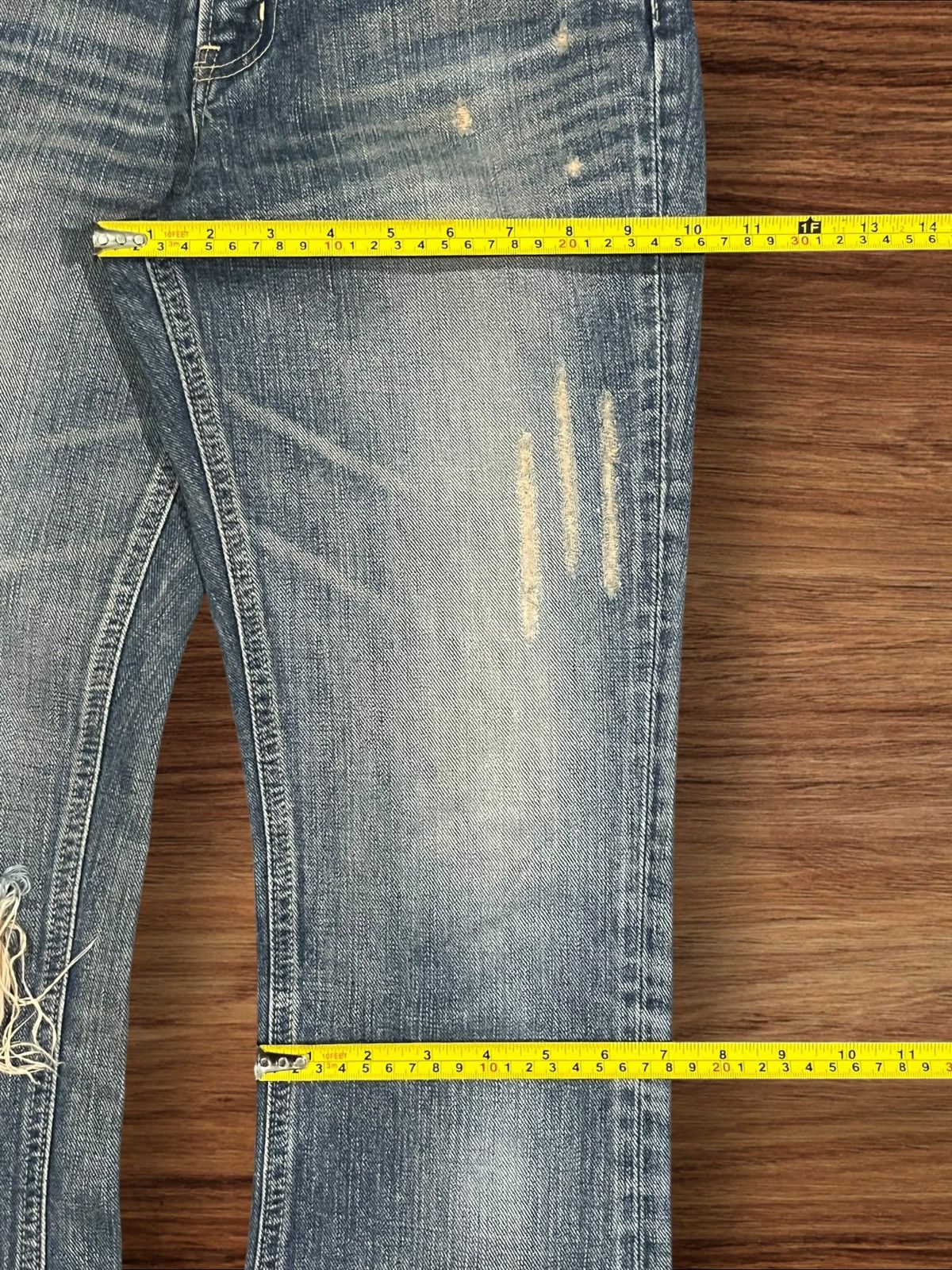Japanese Brand × Johnbull Vintage Japanese Brappers Distressed Blue Washed Flare Jeans Size 28" / US 6 / IT 42 - 14 Thumbnail