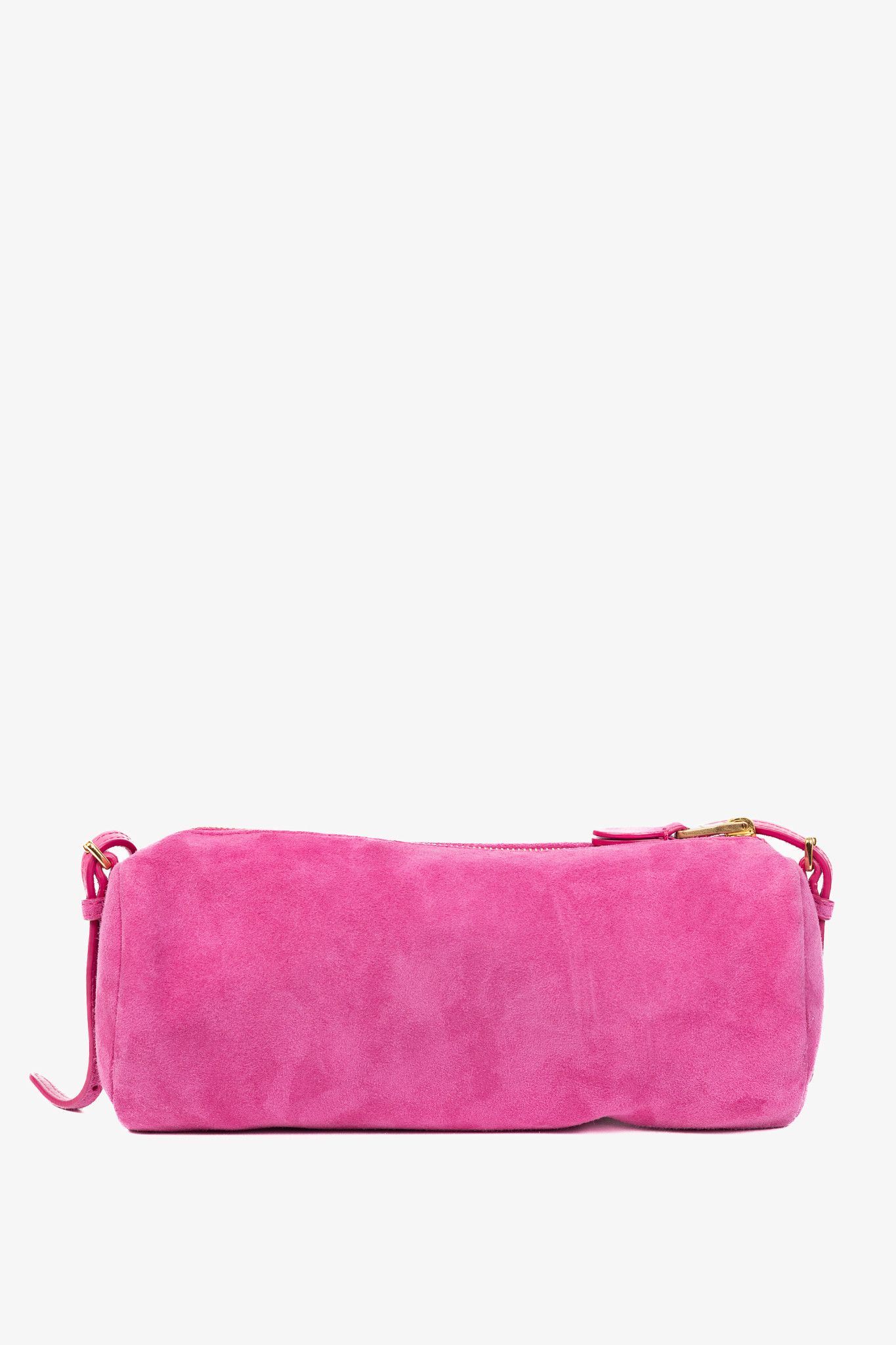Miu Miu Miu Miu Pink Suede Logo-Embossed Pochette Size ONE SIZE - 4 Thumbnail