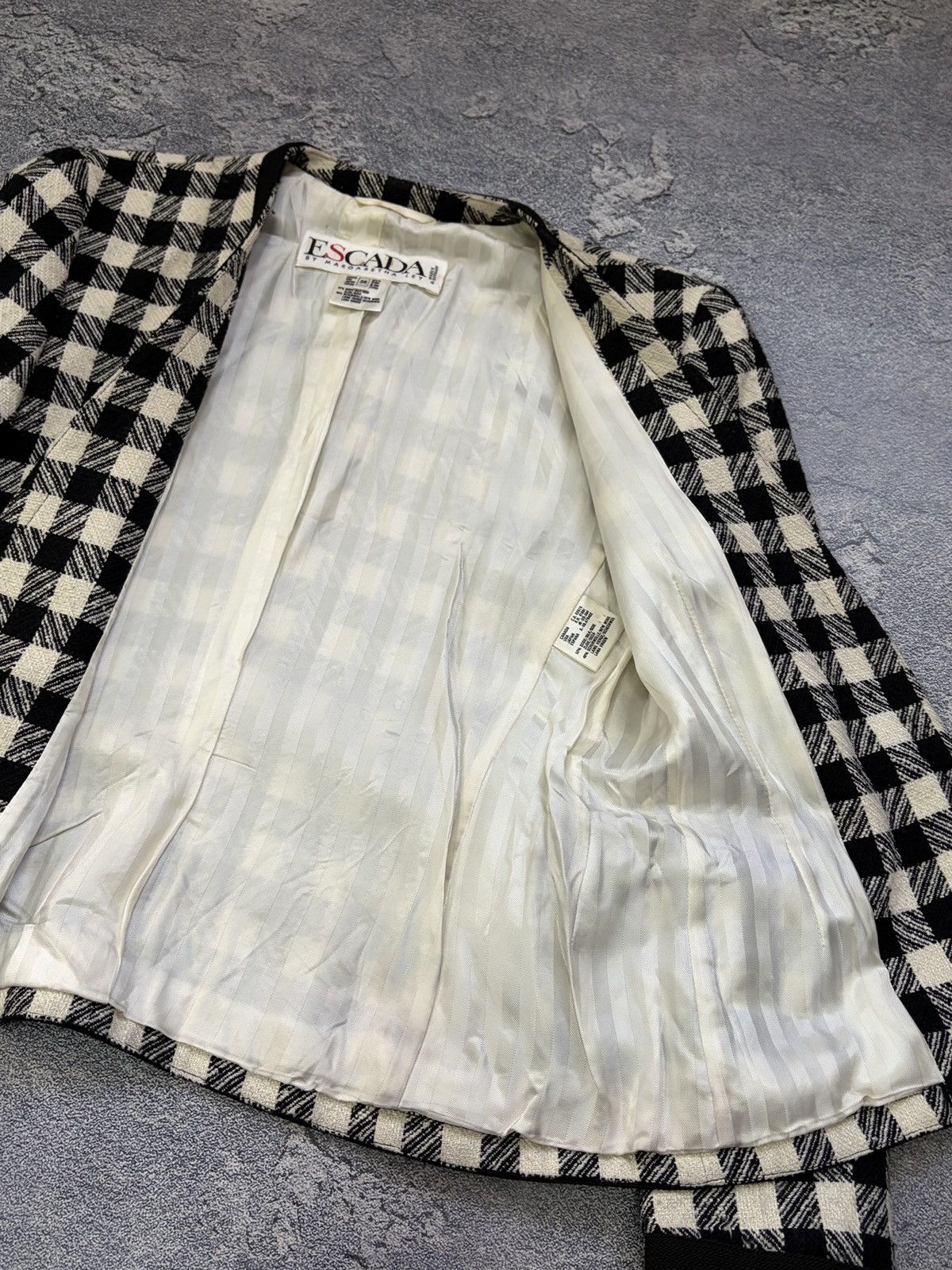 Escada Vtg Escada Margaretha Ley Silk Wool Gingham Blazer W. Ger 38 Size M / US 6-8 / IT 42-44 - 9 Thumbnail