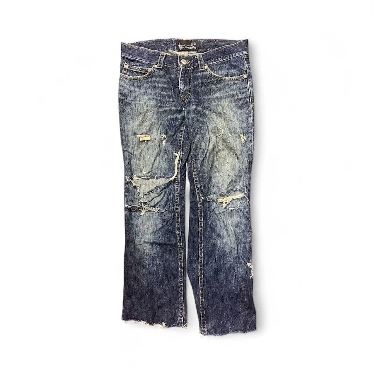 Japanese Brand Japanese Kyoji maruyama blue denim distress Size US 34 / EU 50 - 1 Thumbnail