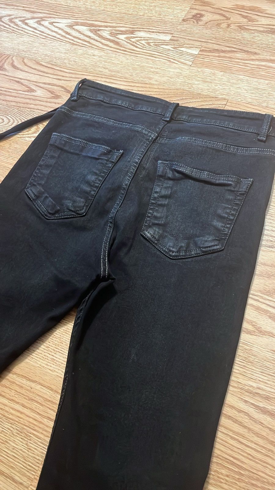 Rick Owens × Rick Owens Drkshdw Rick Owens Waxed Detroits SBB Size US 29 - 3 Thumbnail