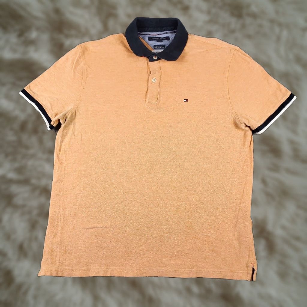 Tommy Hilfiger Tommy Hilfiger Polo Shirt Adult Large Orange Short Sleeve Casual Mens Size US L / EU 52-54 / 3 - 1 Thumbnail